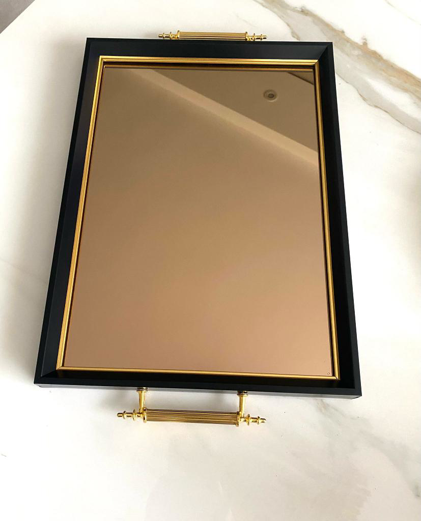 Mirsa Global Aynalı Tepsi,Lüks Çay Tepsisi,Sunum Tepsisi,Nişan Tepsisi,Çay Kah