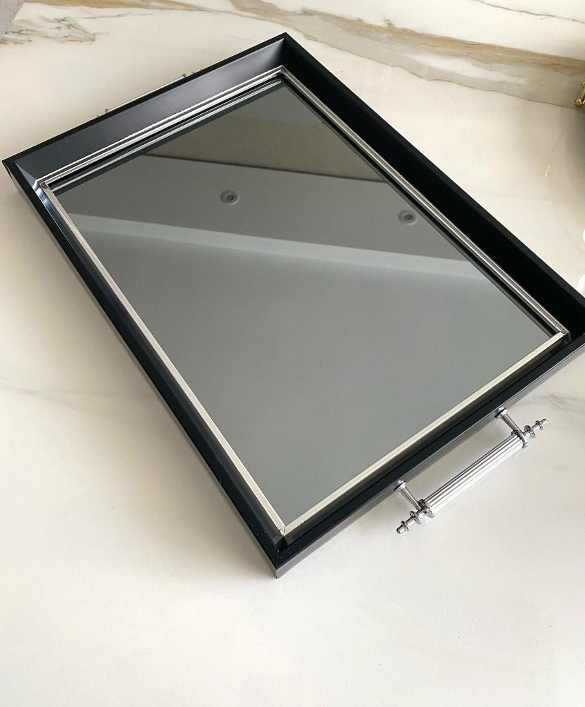 Mirsa Global Aynalı Tepsi,Lüks Çay Tepsisi,Sunum Tepsisi,Nişan Tepsisi,Çay Kah