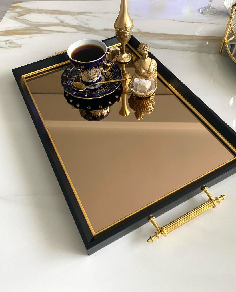 Aynalı Tepsi,lüks Çay Tepsisi,sunum Tepsisi,nişan Tepsisi,çay Kah
