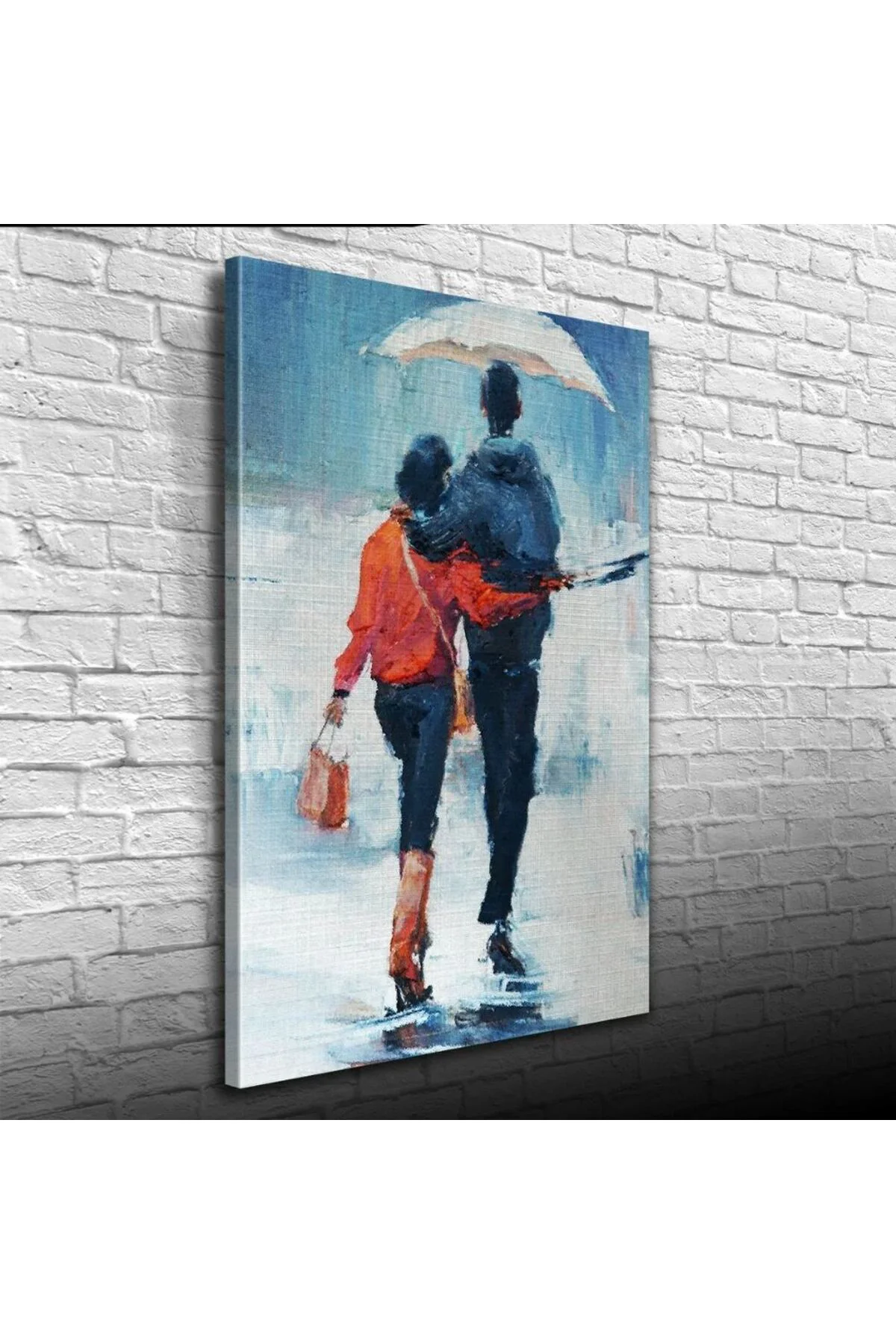 Aynı Şemsiye Altında Sevgililer Yağlıboya Kanvas Tablo 50 x 70 Fiyatı, Yorumları ve Özellikleri