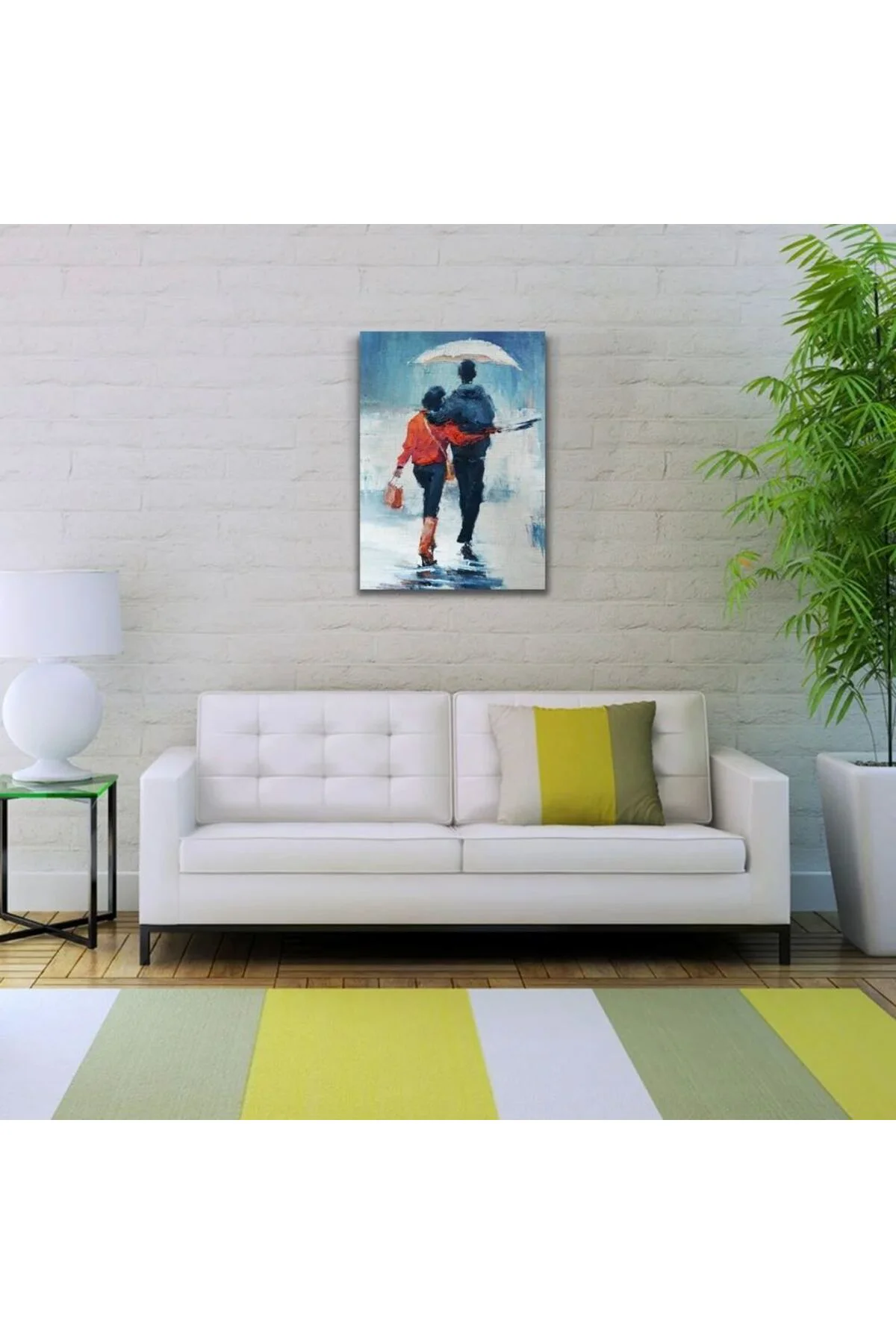 Aynı Şemsiye Altında Sevgililer Yağlıboya Kanvas Tablo 50 x 70 Fiyatı, Yorumları ve Özellikleri