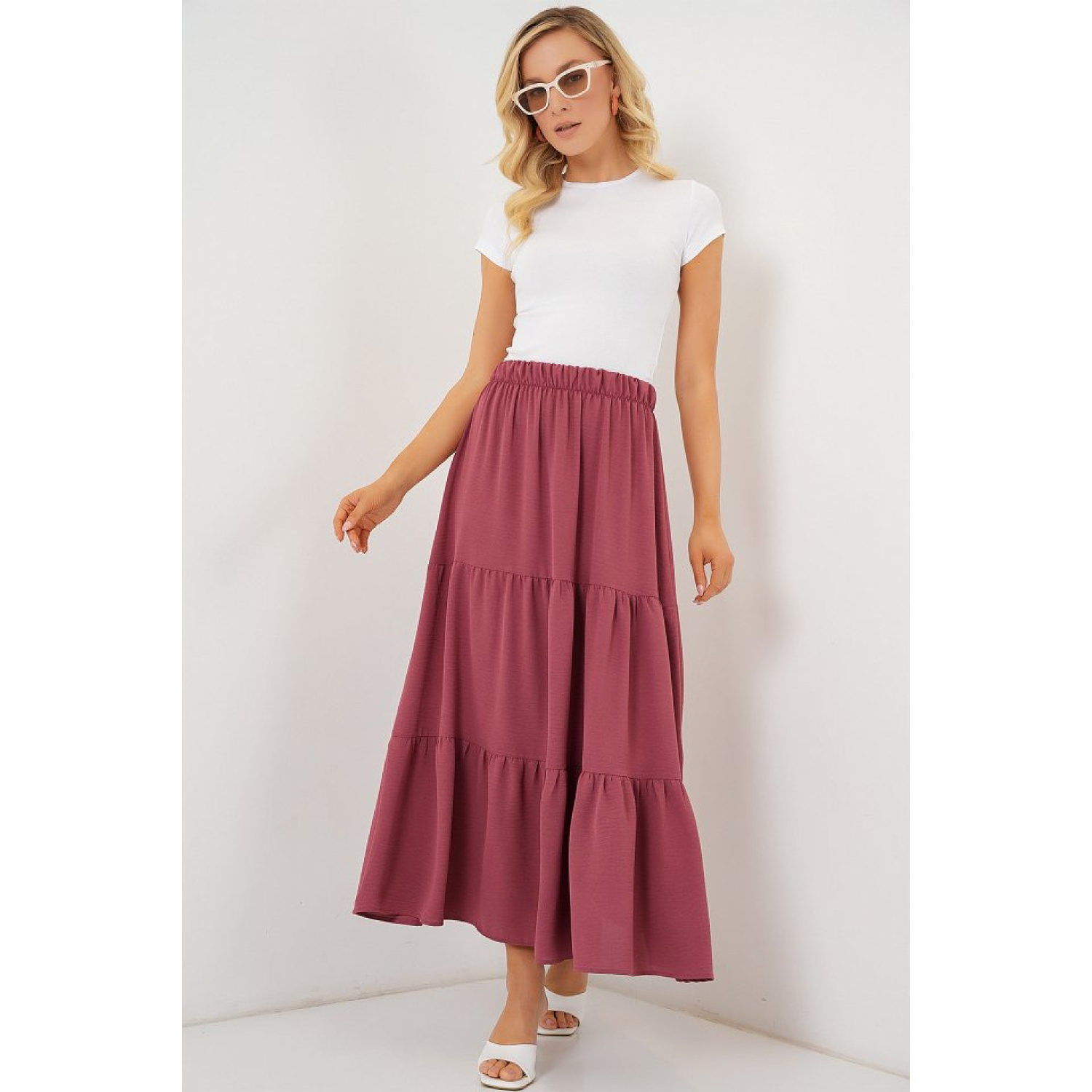 Ayrobin Uzun Etek Lucky Life Kadın  - Gül Kurusu