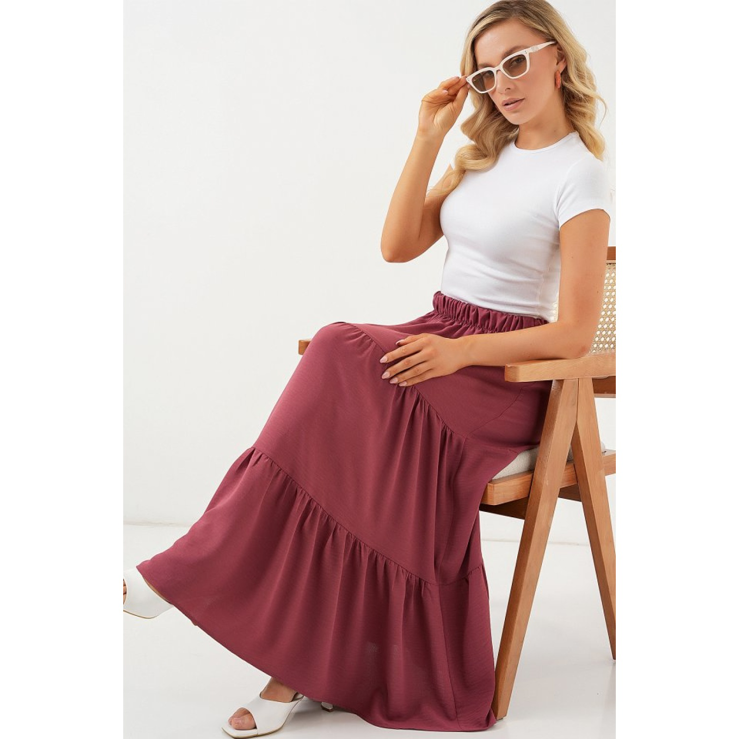 Ayrobin Uzun Etek Lucky Life Kadın  - Gül Kurusu