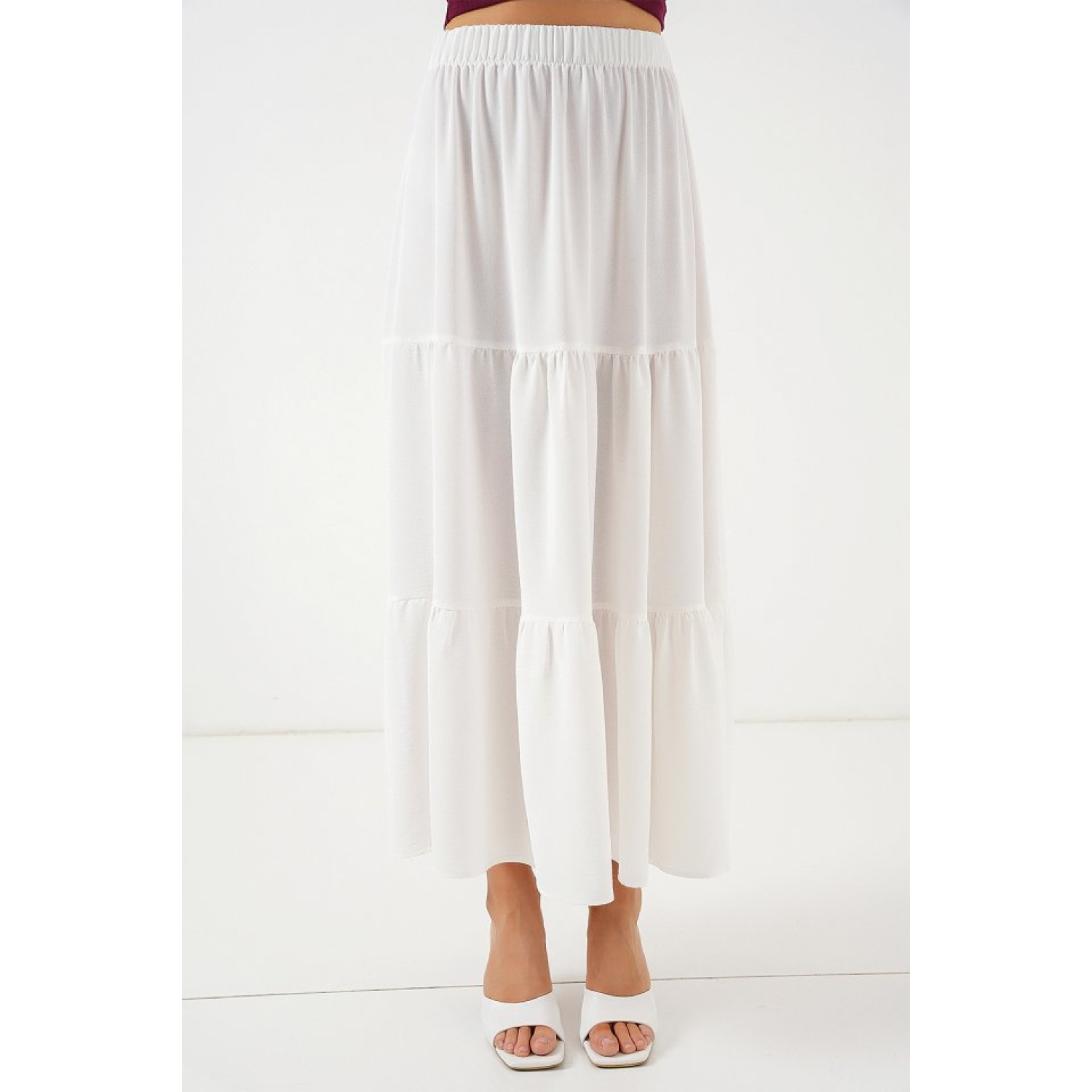 Ayrobin Uzun Etek Lucky Life Kadın  - Beyaz