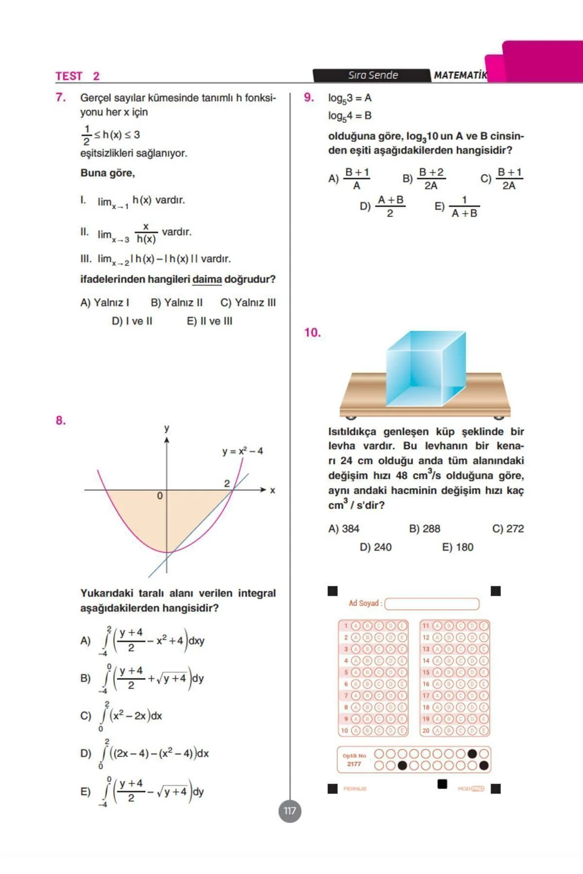 Ayt Matematik Konu Özetli Yeni Nesil Soru Bankası Tamamı Video Çö