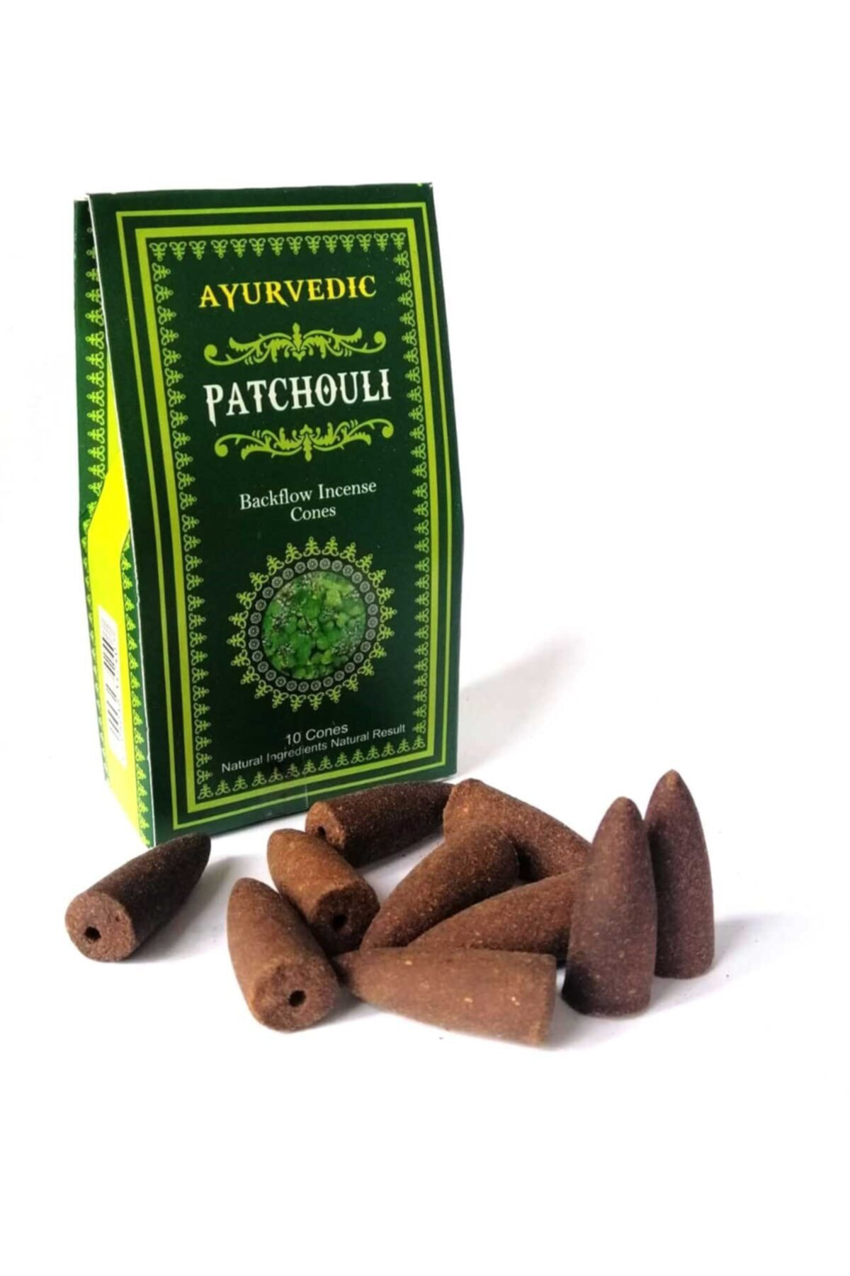 Ayurvedic İncense Ayurvedic Konik ( Geri Akış ) Tütsü Patchoulı Aromalı ( 10 Adet )