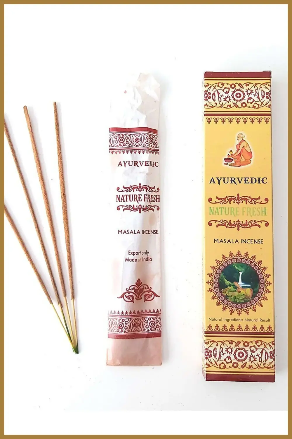 Ayurvedic Nature Fresh %100 Doğal Çubuk Tütsü Kömürsüz El Sarımı