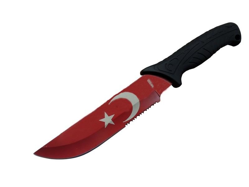 Ayyıldız MF032 RD Kırmızı Av Bıçağı 31cm - Testere Detaylı Bıçak,