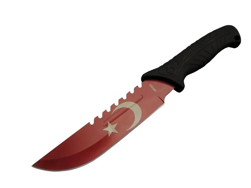 Ayyıldız MF033 RD Kırmızı  Bıçağı 31cm - Testere Detaylı Bıçak, Oluklu, Kılıflı, Plastik Sap Fiyatı, Yorumları ve Özellikleri