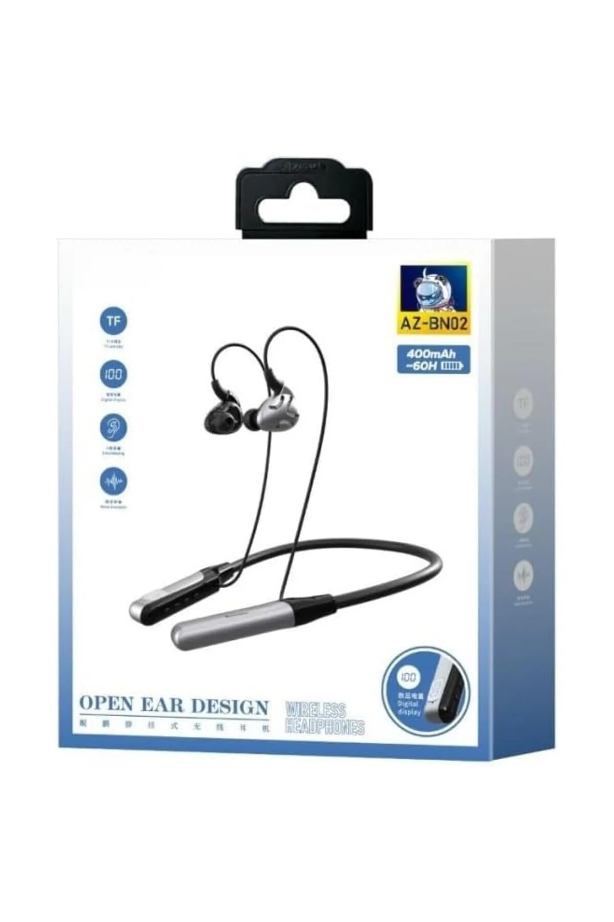 AZ-BN02 Boyun Askılı Bluetooth Kulaklık (400mah, 60 saat bekleme)