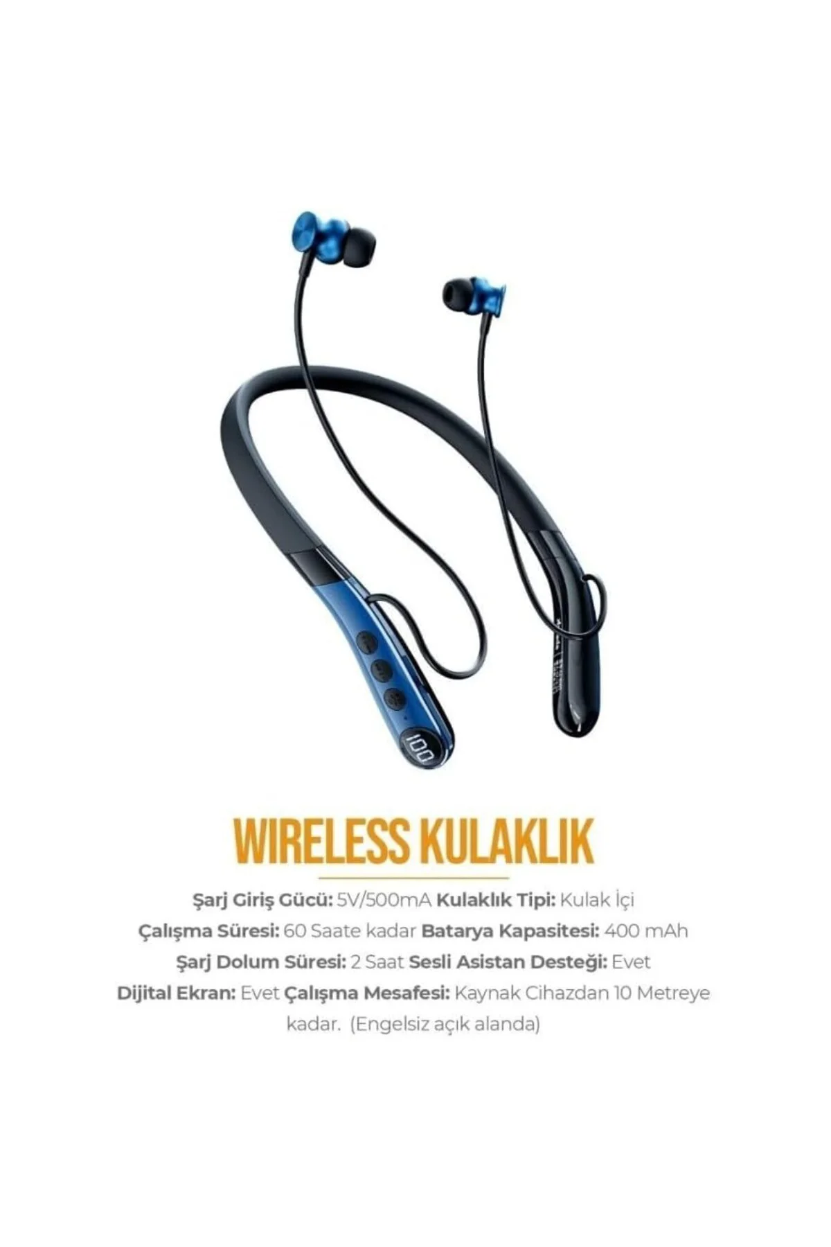 AZ-BN05 Boyun Askılı Bluetooth Kulaklık (400mah, 60 saat bekleme)