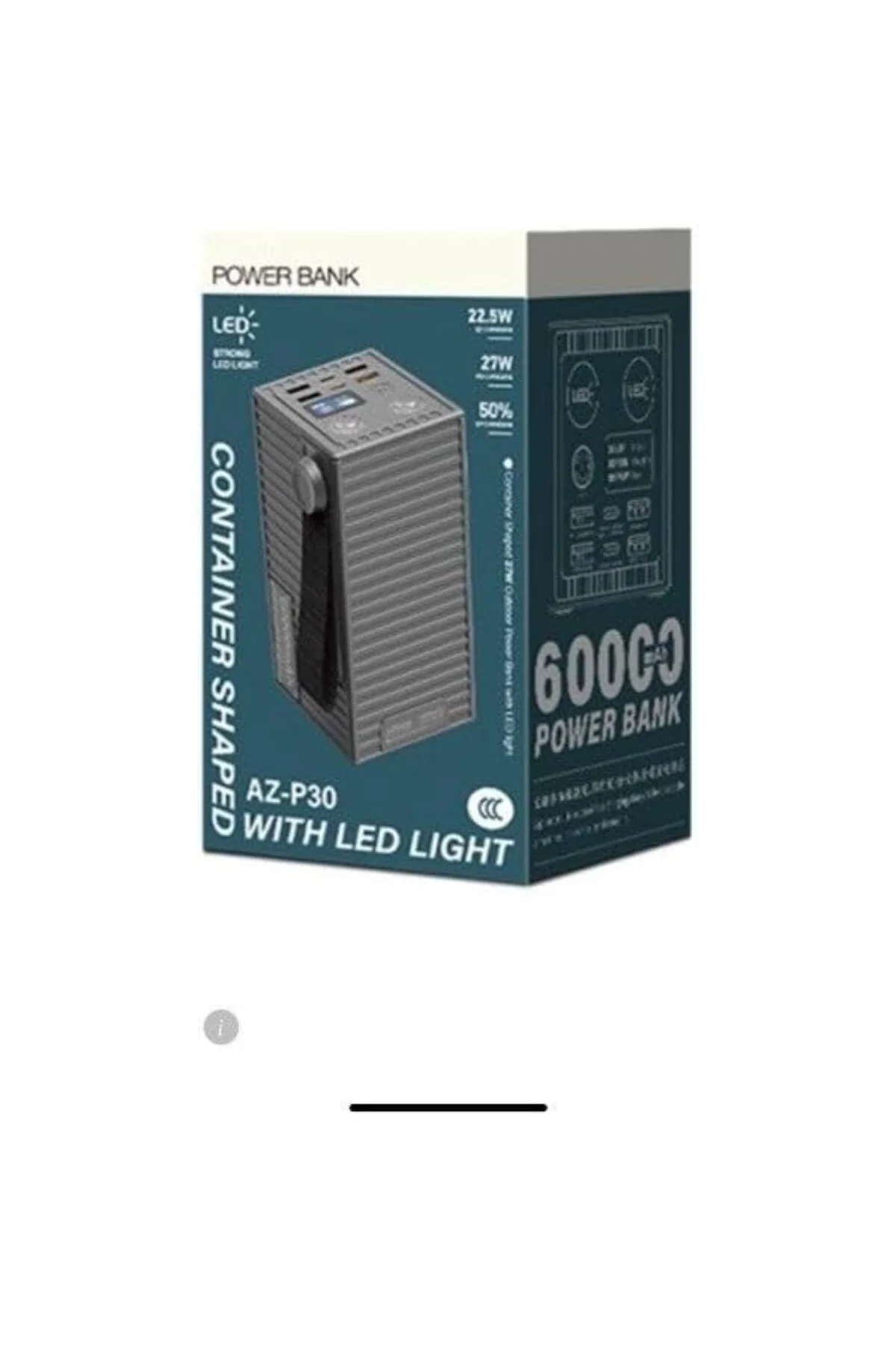 Azeada 60000mAh 27W Led Göstergeli Power Bank AZ-P30