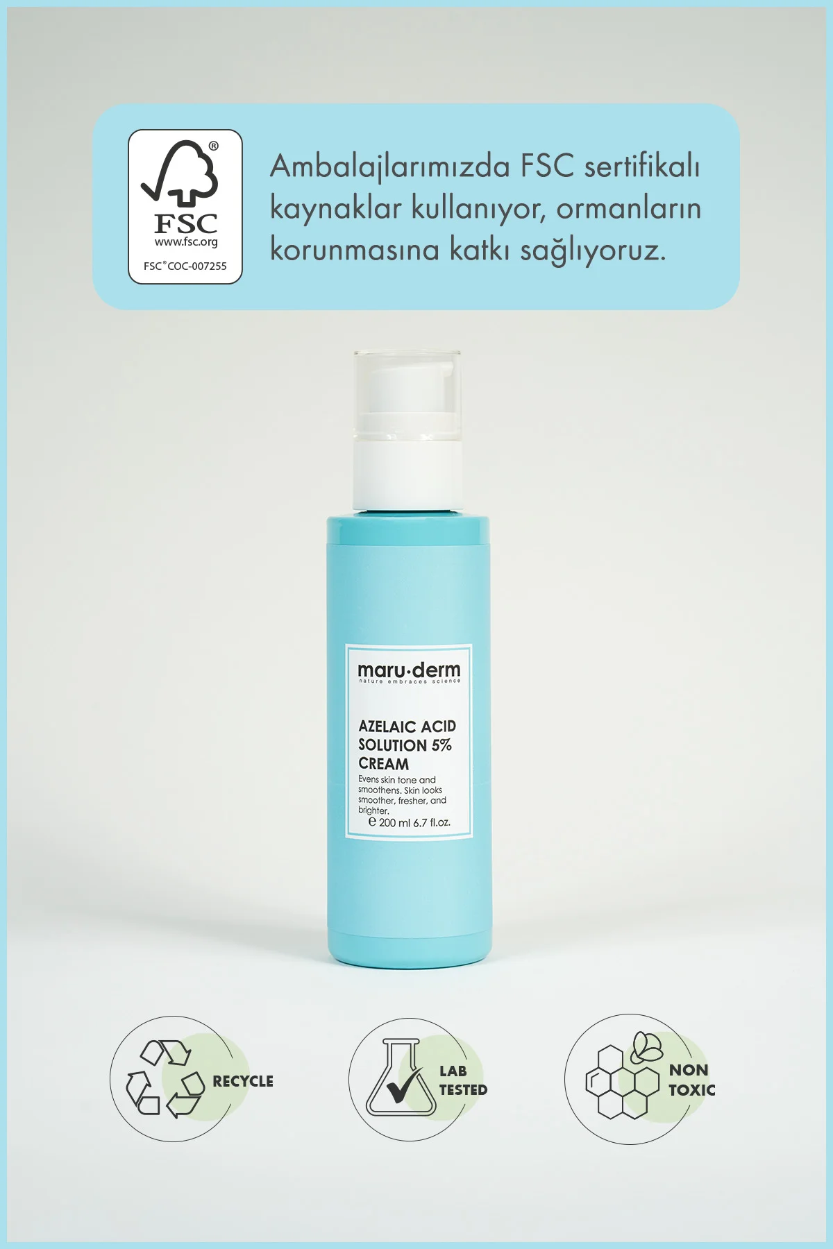 Azelaik Asit %5 Cilt Bakım Kremi 200 ML