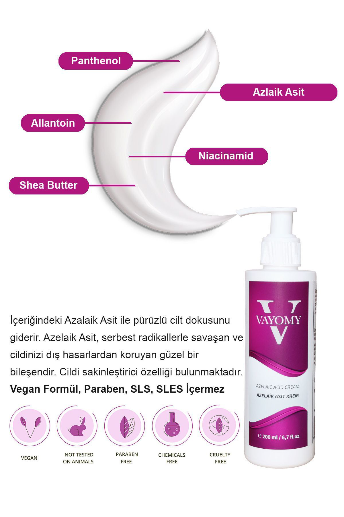 Azelaik Asit Krem Akne Karşıtı Bakım Kremi 200mL