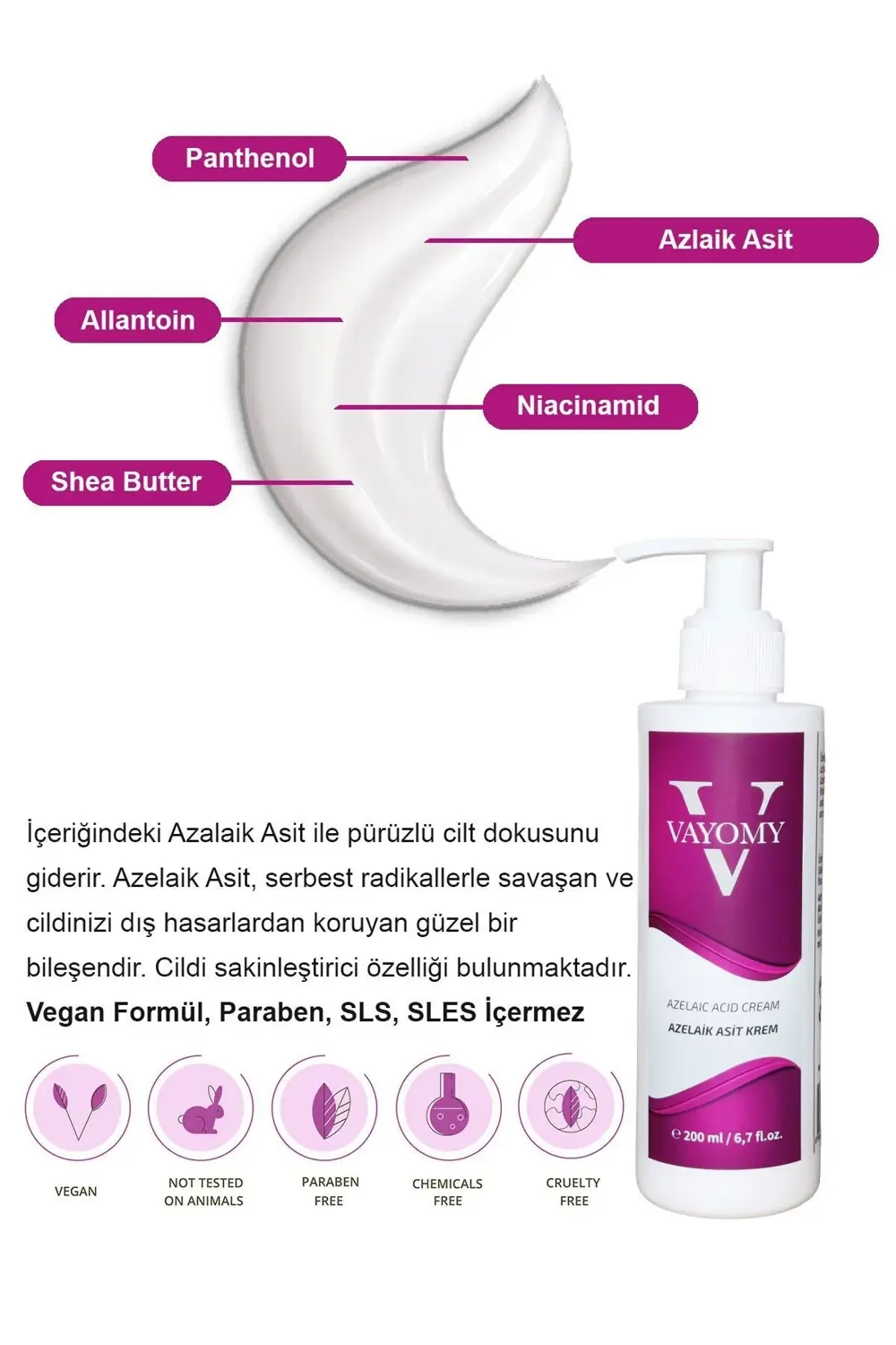 Azelaik Asit Krem Akne Karşıtı Bakım Kremi 200mL