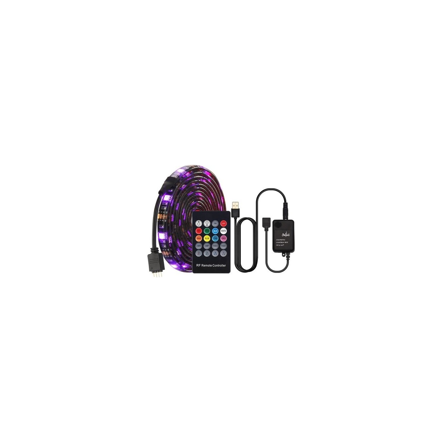 Azemax  50Cm Ses Destekli Rgb Kumandali Usb Şerit Led Aydinlatma