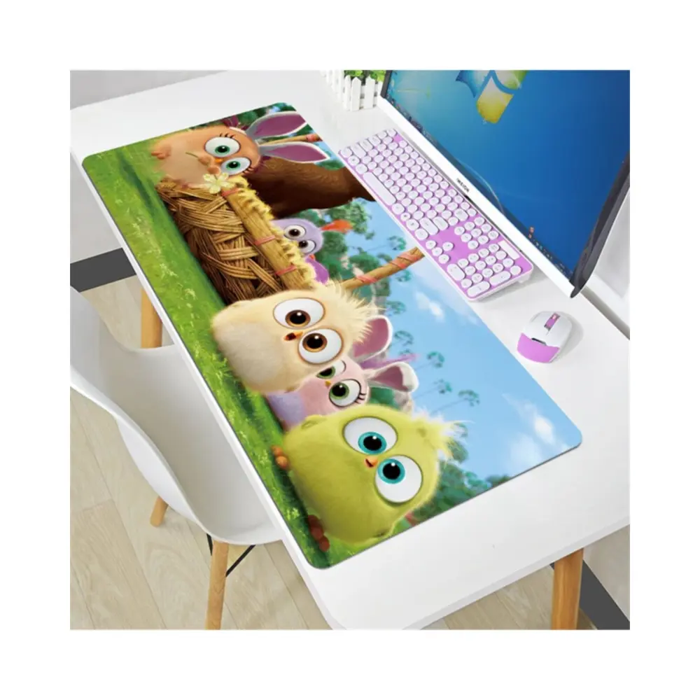 Azemax 70x30cm Civciv Desenli Oyuncu Mousepad kaydırmaz Taban Mou