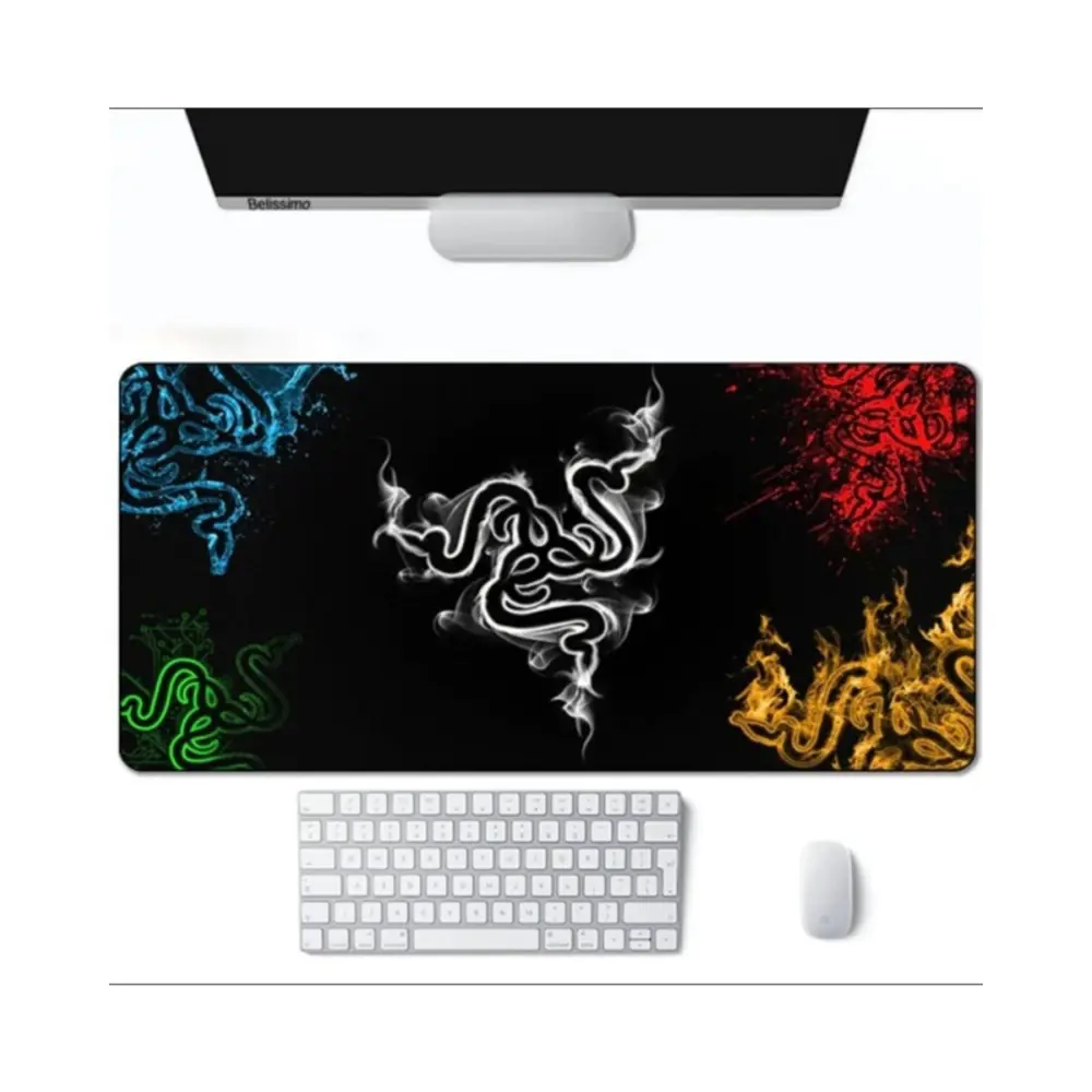 Azemax 70x30cm Razer 5Renk Desenli Oyuncu Mousepad Kaydırmaz Taba