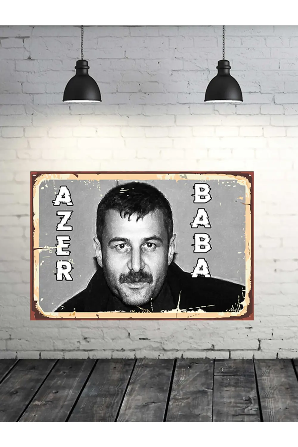 Azer Baba Siyah Beyaz 20x30 Cm Retro Ahşap Tablo Fiyatı, Yorumları ve Özellikleri