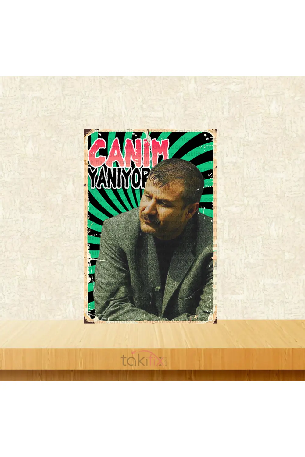 Azer Bülbül Canım Yanıyor 20x30 Cm Retro Ahşap Tablo