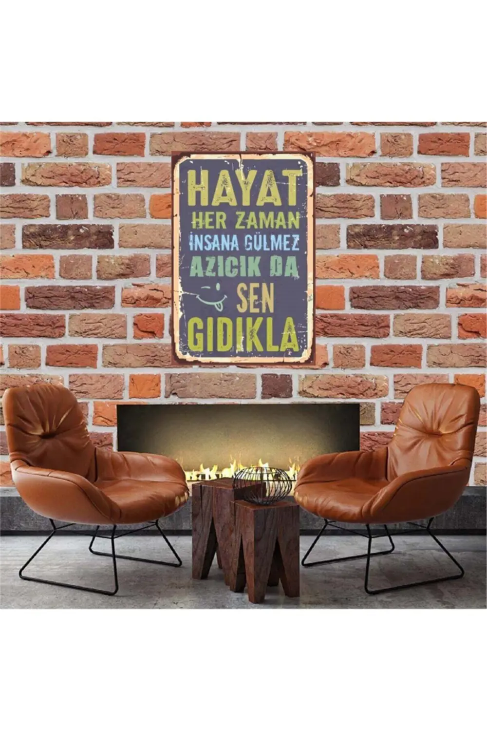 Azıcık Da Sen Gıdıkla 30*45 Cm Retro Ahşap Tablo Tkfx4230