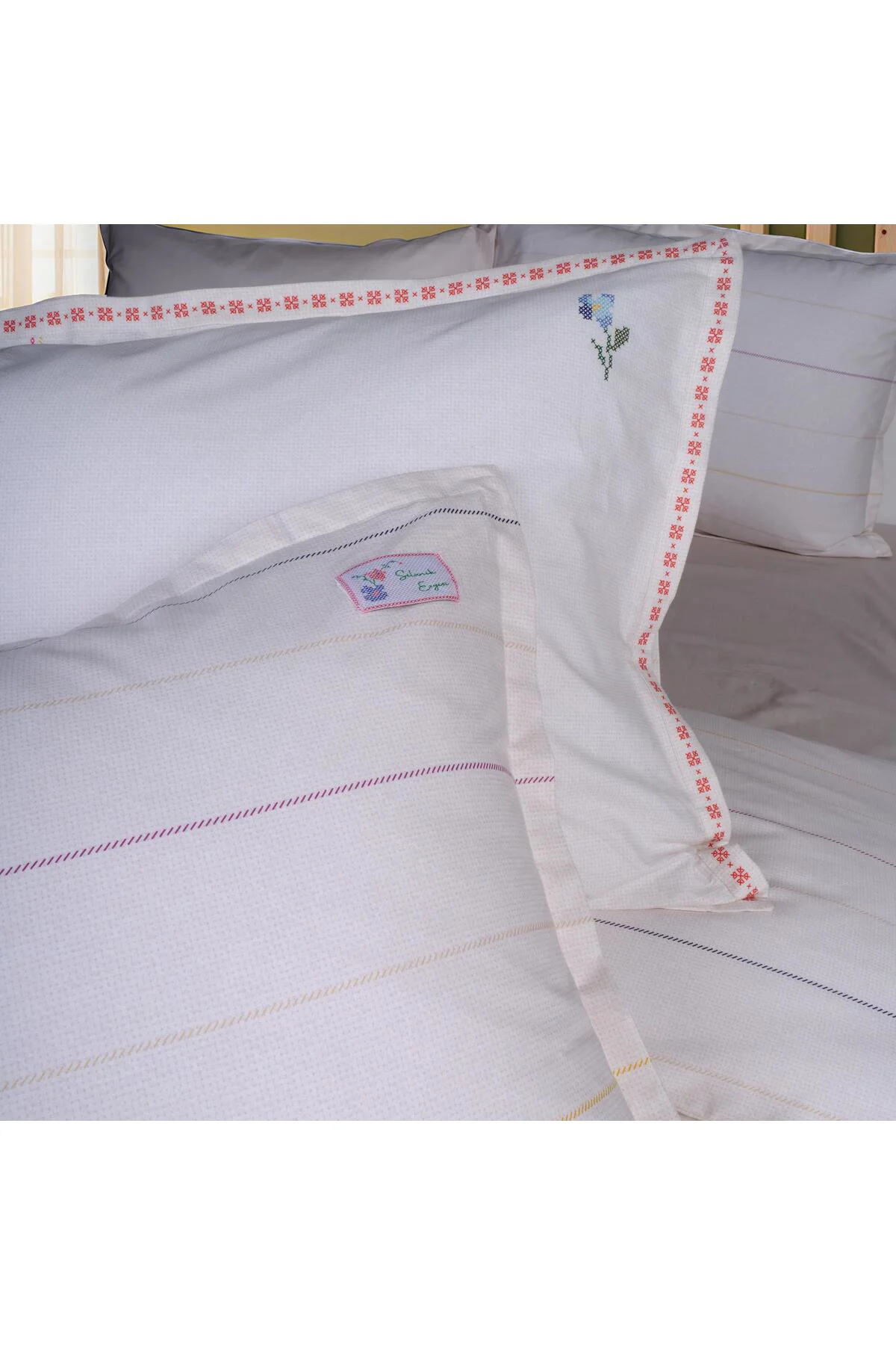 Azize Multicolor Çift Kişilik %100 Pamuk Nevresim Takımı