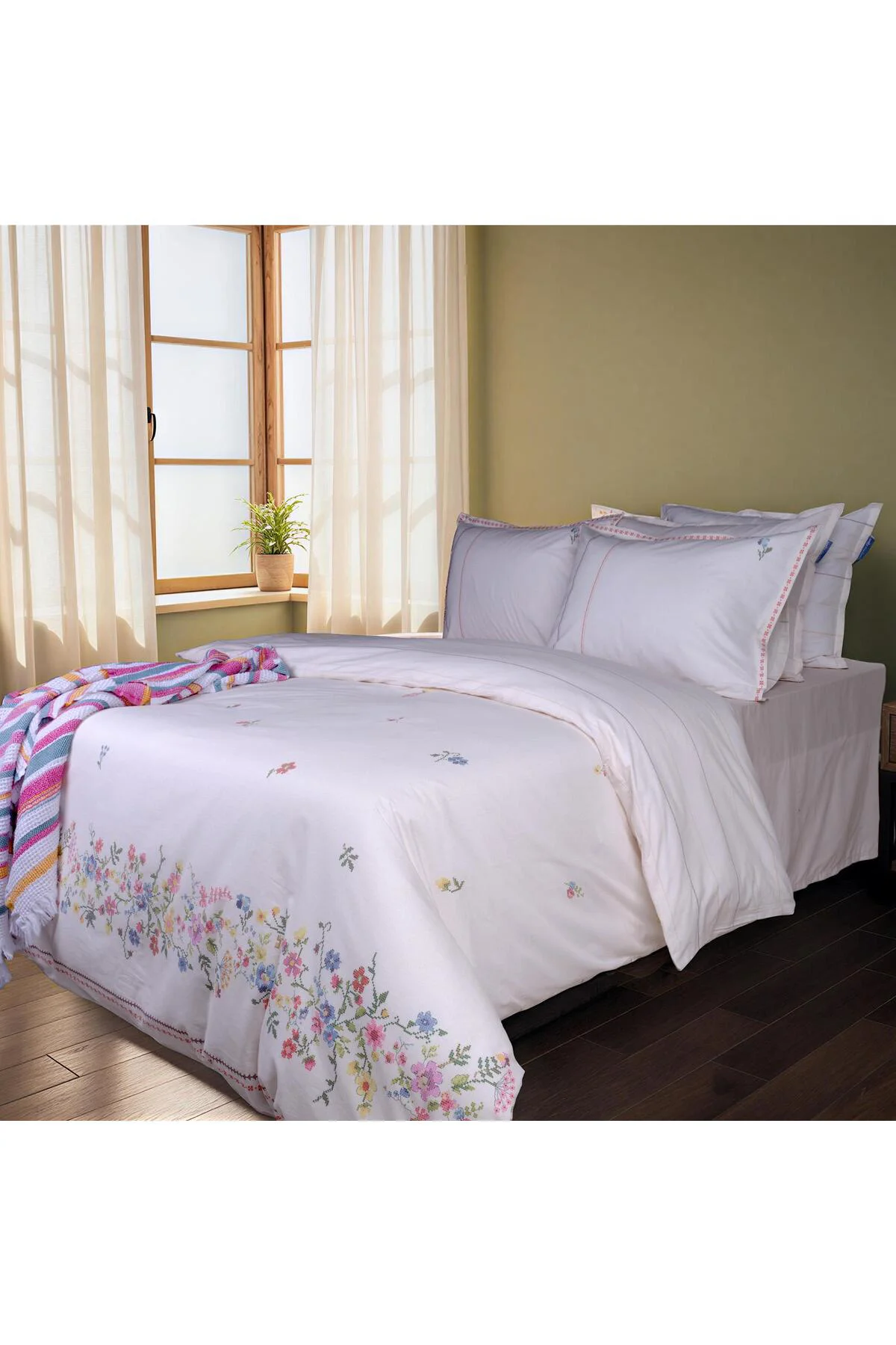 Azize Multicolor Çift Kişilik %100 Pamuk Nevresim Takımı