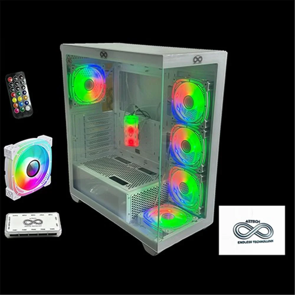 AZTECH AZT201 W 5 x RGB Fan Uzakdan Kumanda Beyaz Akvaryum Gamin 