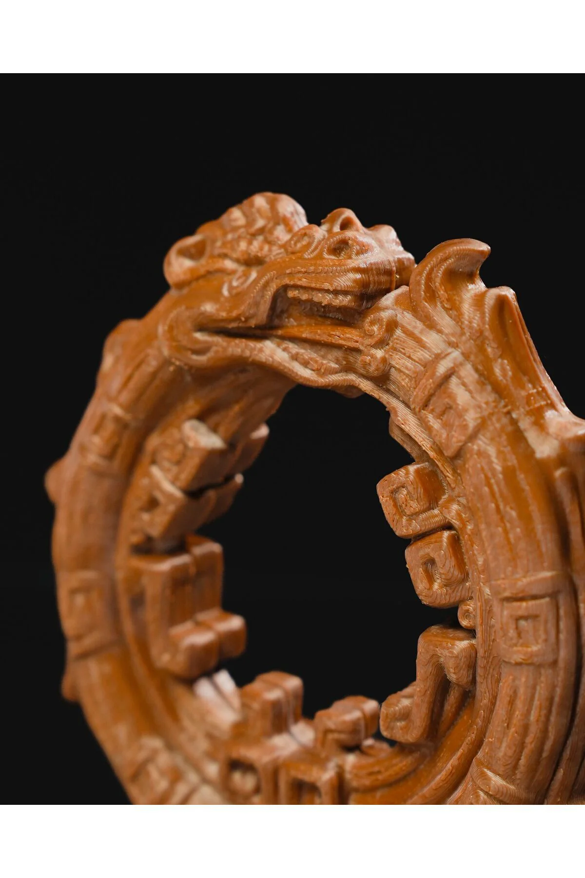 Aztek Ouroboros Kendi Kuyruğunu Yiyen Yılan Heykeli 15 Cm