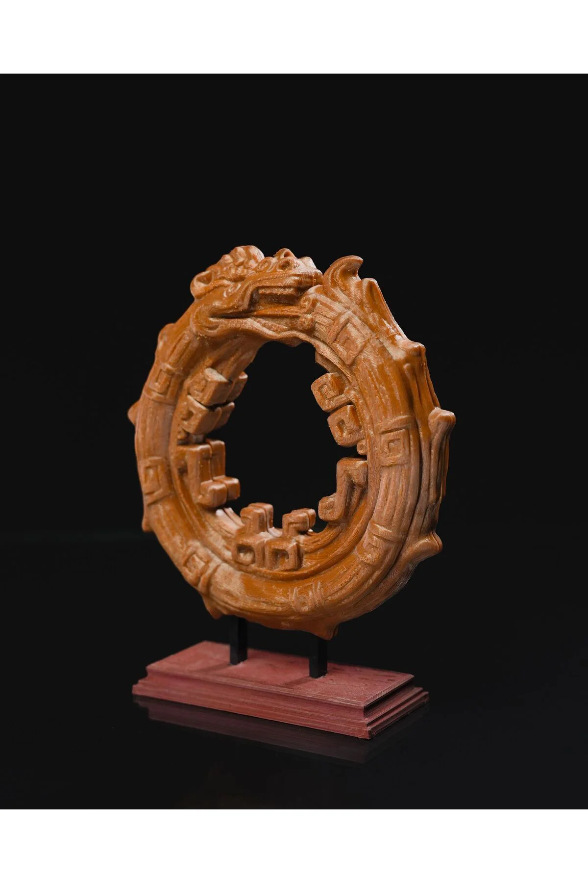Aztek Ouroboros Kendi Kuyruğunu Yiyen Yılan Heykeli 15 Cm