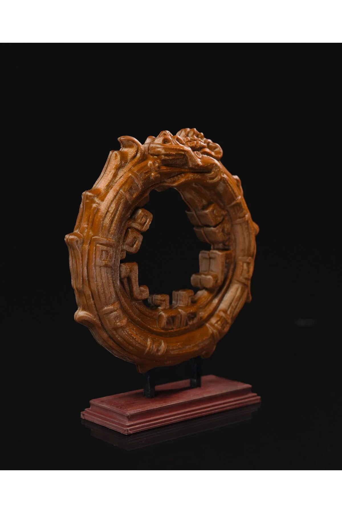 Aztek Ouroboros Kendi Kuyruğunu Yiyen Yılan Heykeli 15 Cm