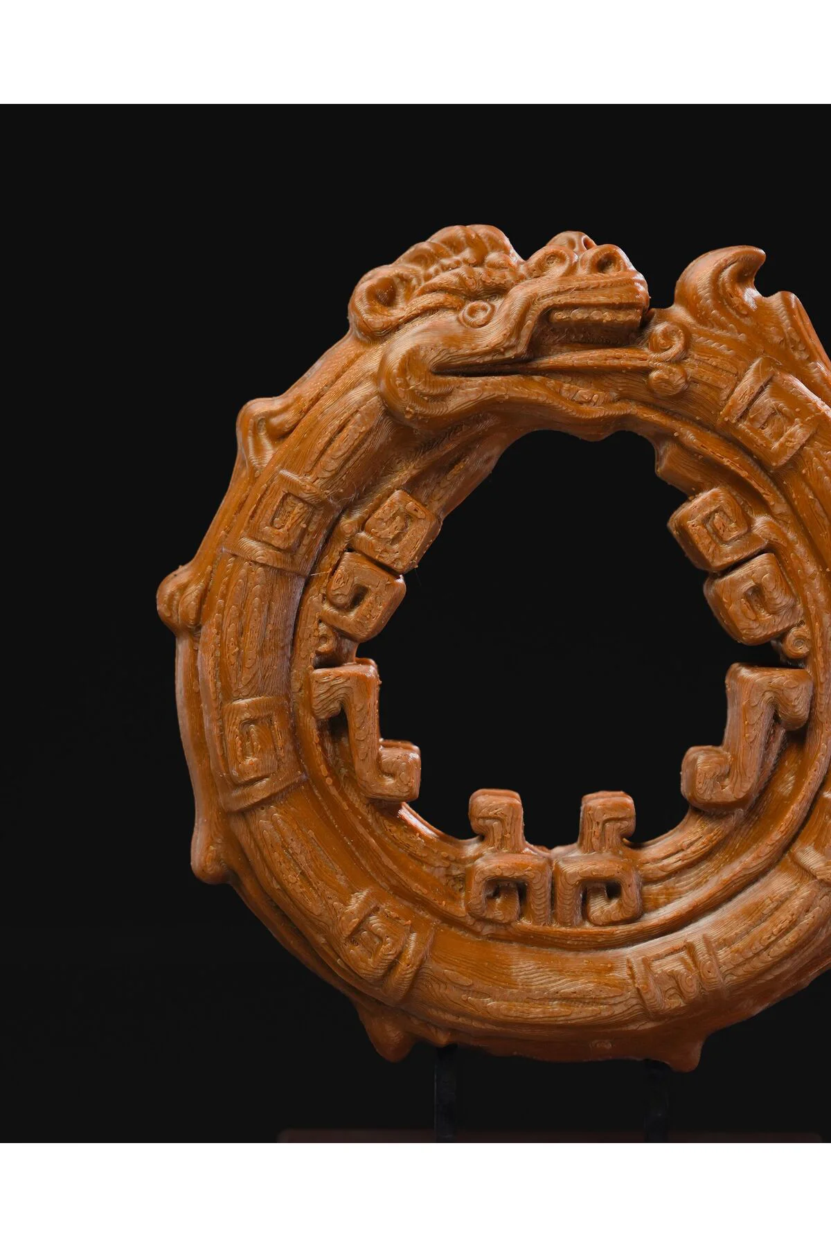 Aztek Ouroboros Kendi Kuyruğunu Yiyen Yılan Heykeli 15 Cm