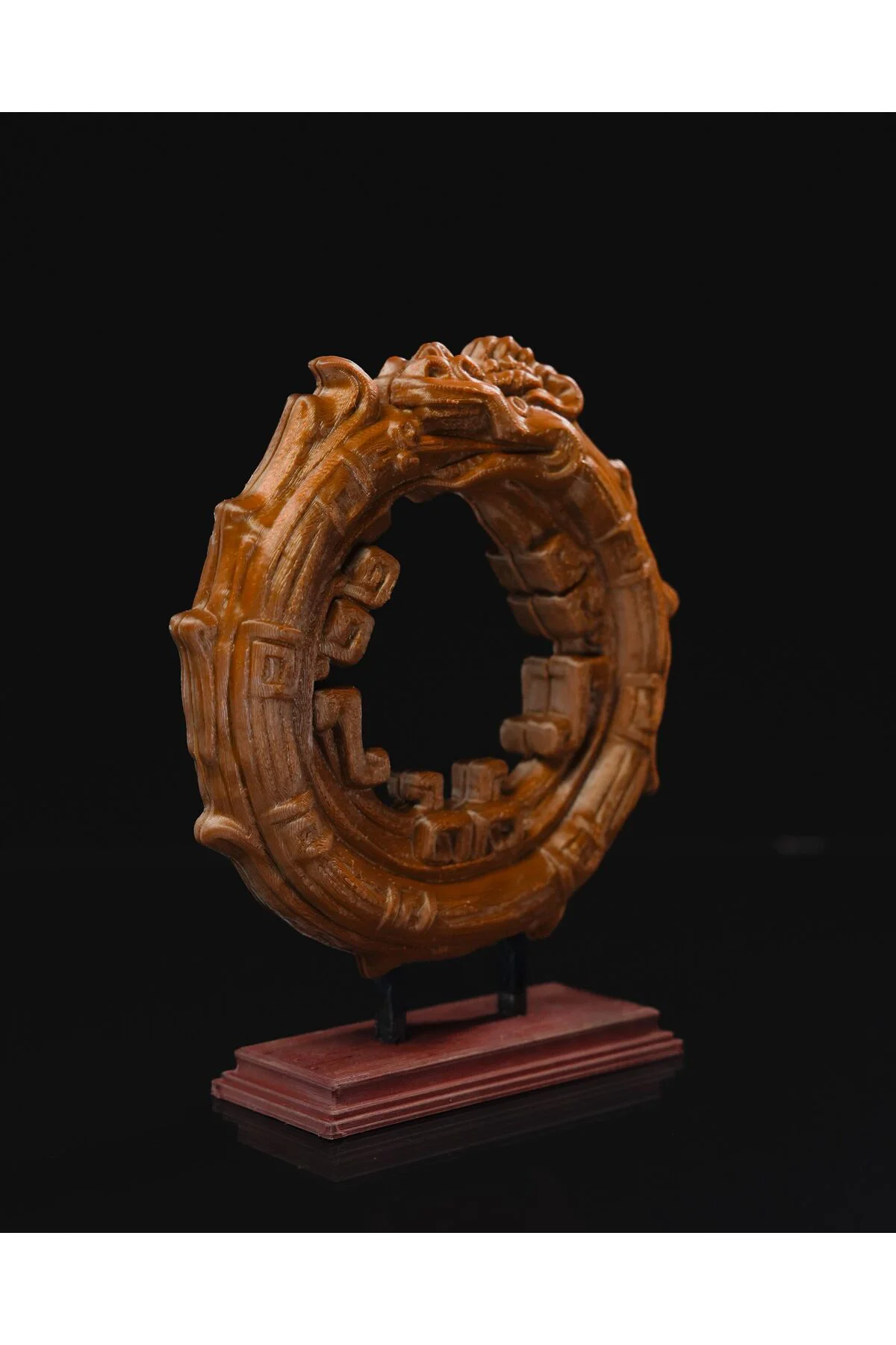 Aztek Ouroboros Kendi Kuyruğunu Yiyen Yılan Heykeli 15 Cm