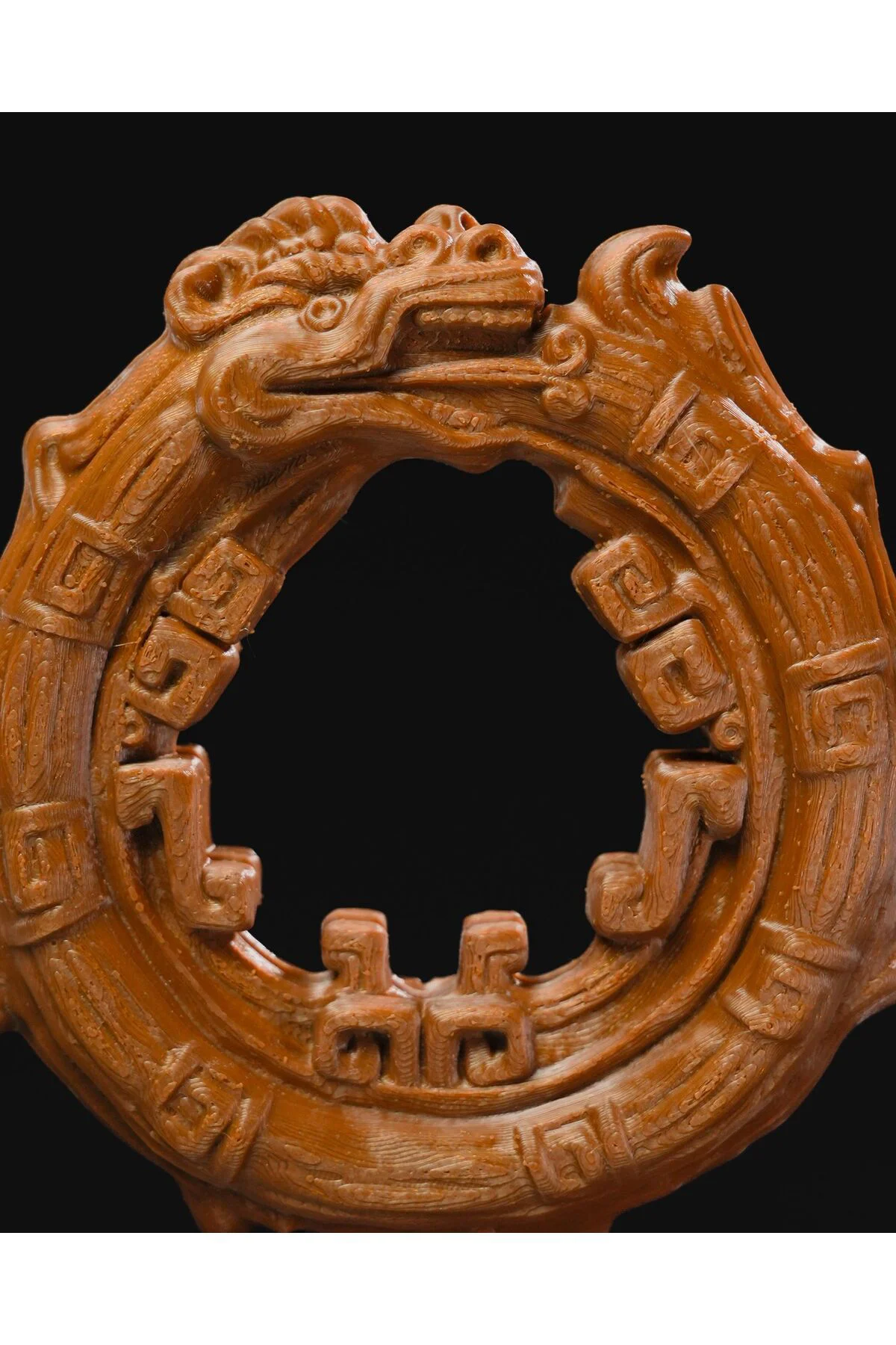 Aztek Ouroboros Kendi Kuyruğunu Yiyen Yılan Heykeli 15 Cm