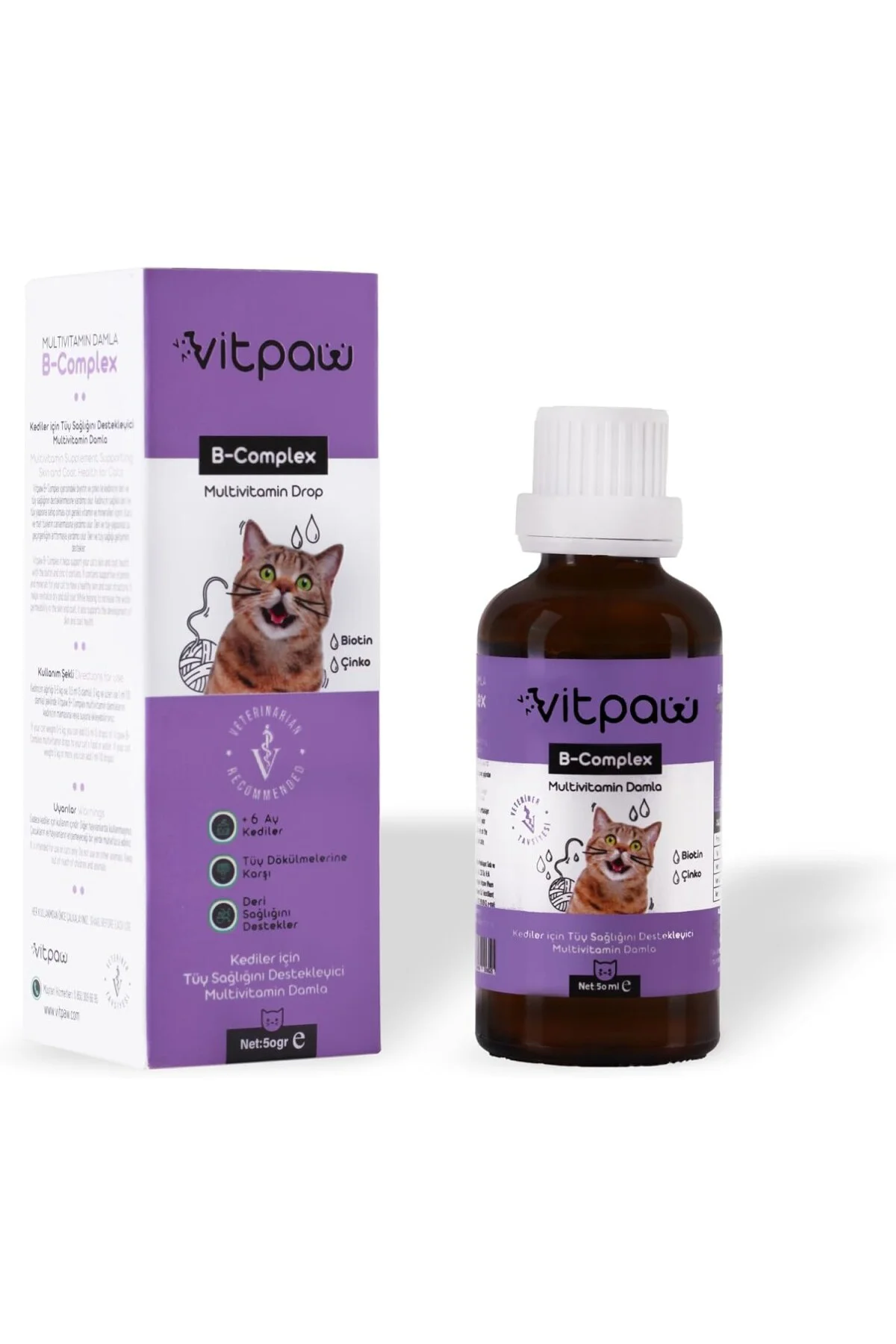 B Complex Damla 50 Ml. (KEDİLER İÇİN TÜY DÖKÜLMESİ ENGELLEYİCİ, D