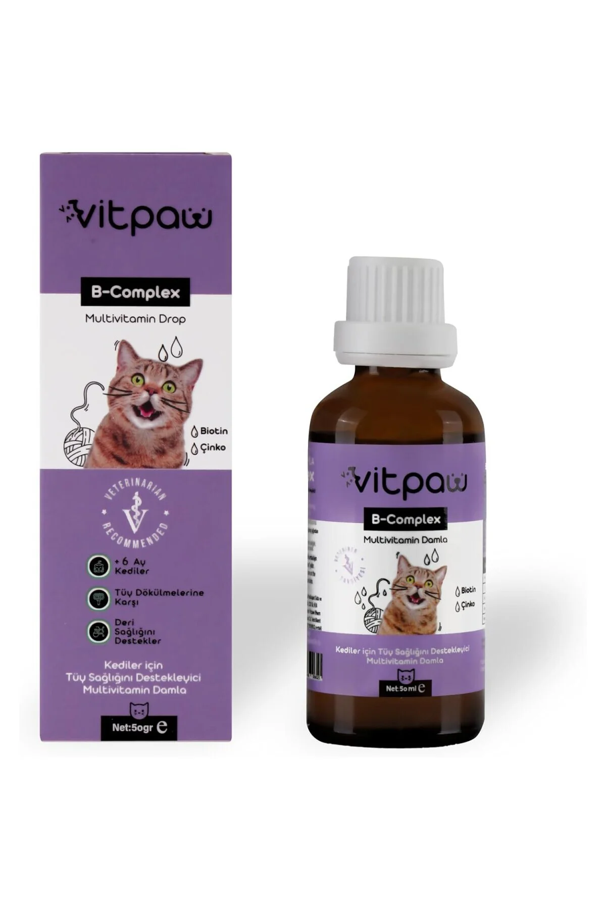 B Complex Damla 50 Ml. (KEDİLER İÇİN TÜY DÖKÜLMESİ ENGELLEYİCİ, D
