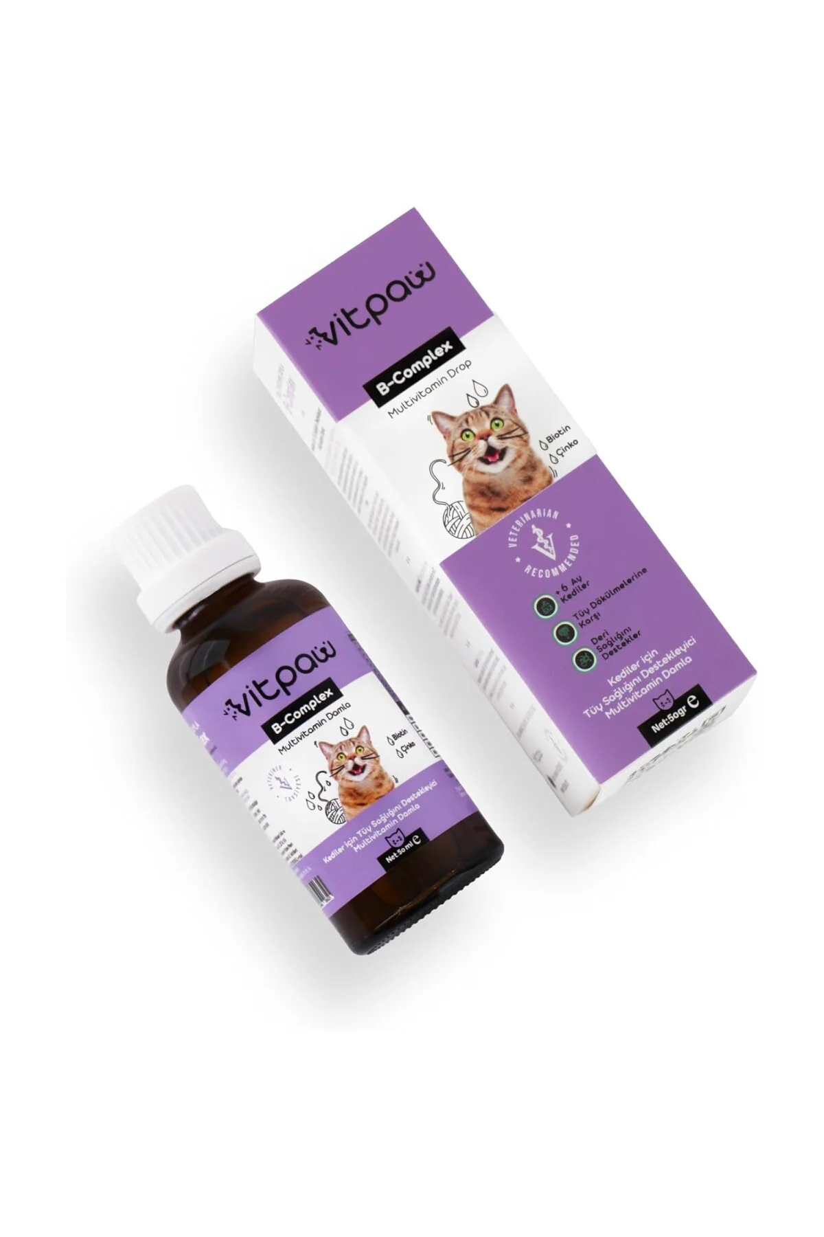 B Complex Damla 50 Ml. (KEDİLER İÇİN TÜY DÖKÜLMESİ ENGELLEYİCİ, D