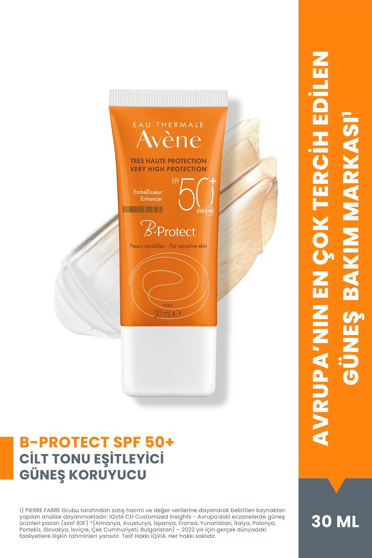 Avene B-Protect Cilt Tonuna Uyumlu Eşitleyici Spf 50+ Güneş Koruyucu 30