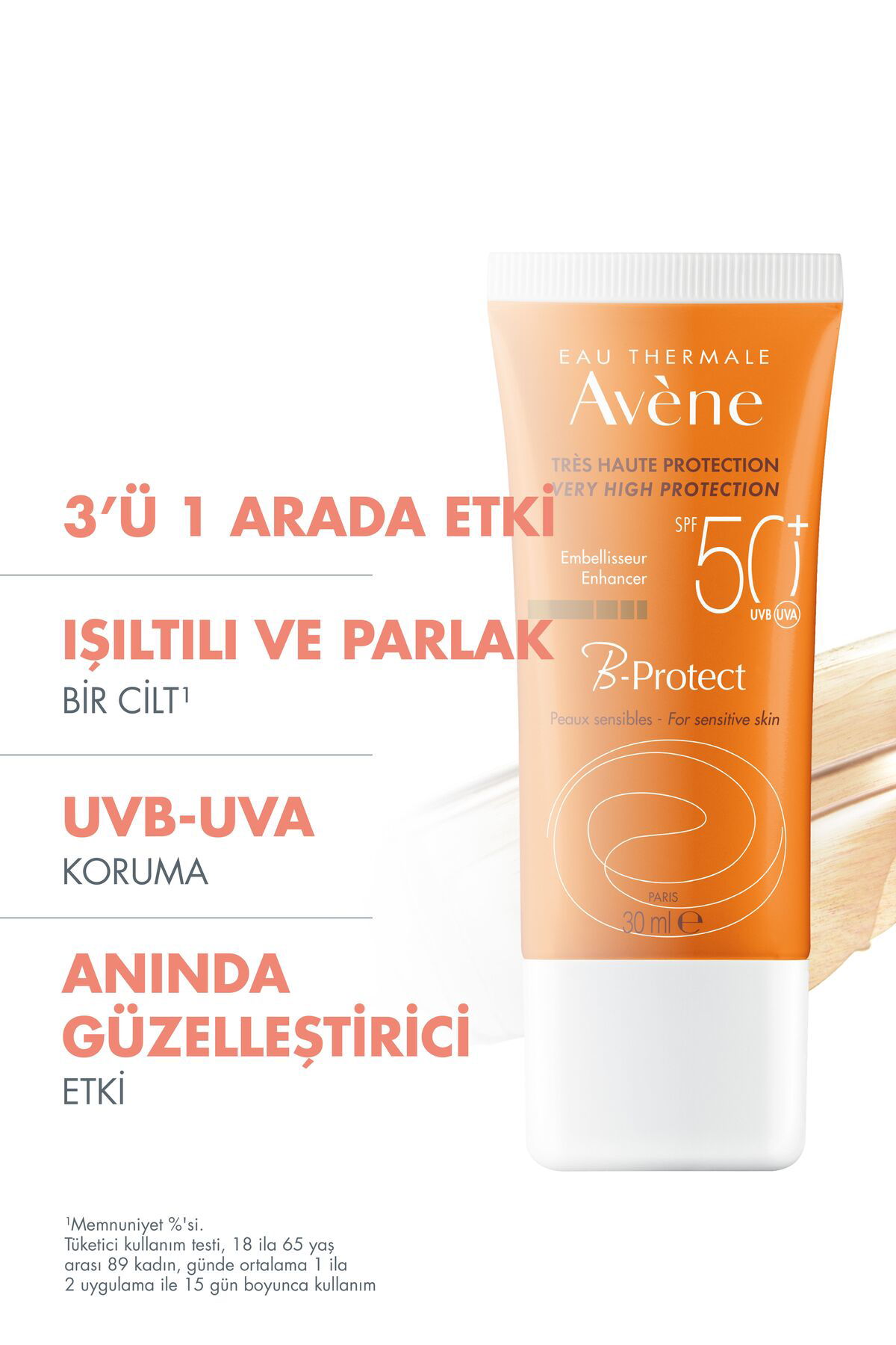 Avene B-Protect Cilt Tonuna Uyumlu Eşitleyici Spf 50+ Güneş Koruyucu 30