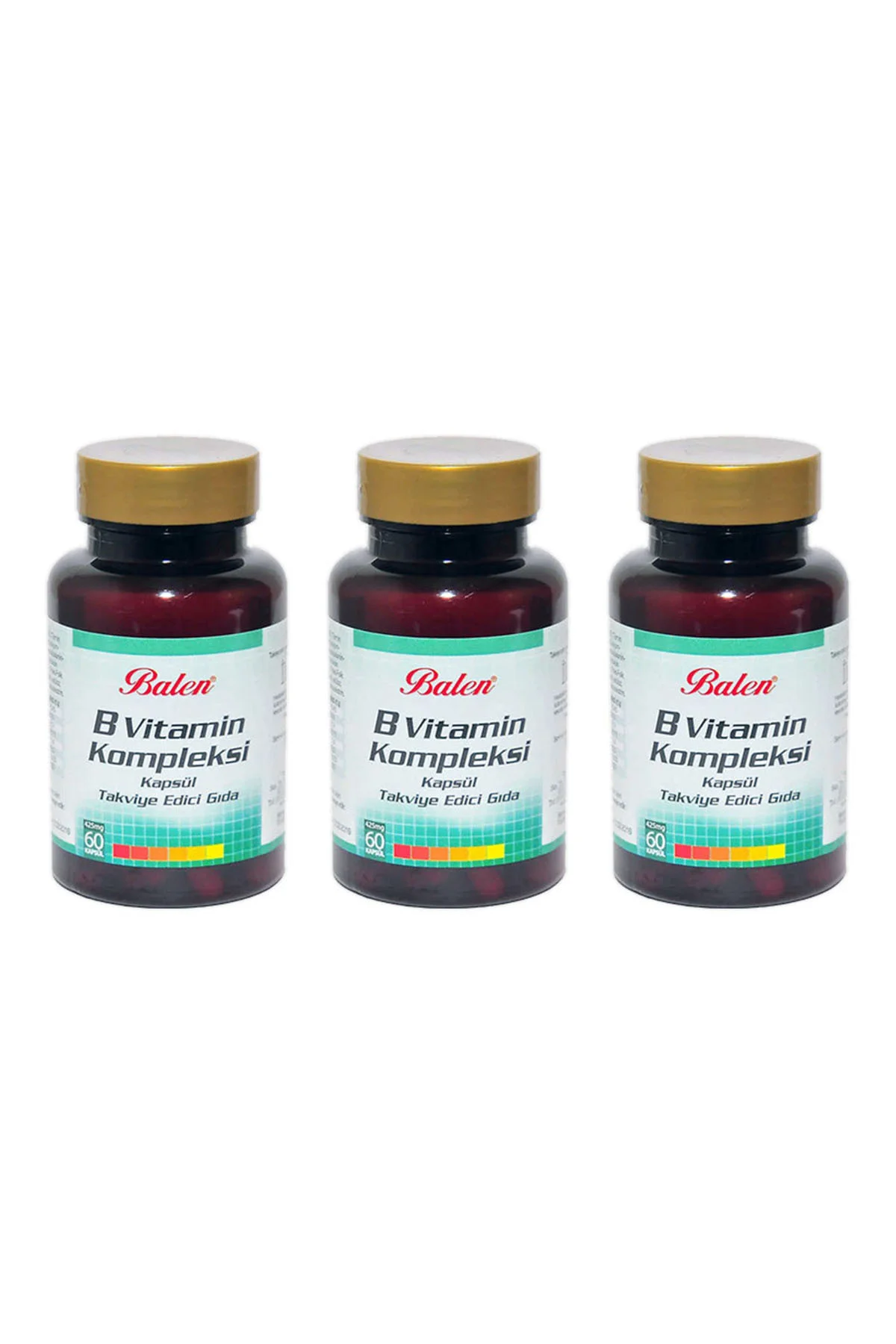 B Vitamin Kompleksi 425 mg 3 x 60 Kapsül