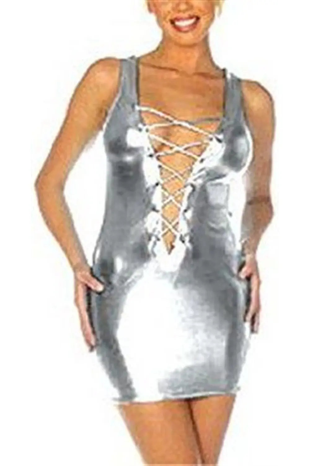 B060776 Dekolte Parlak Elbise