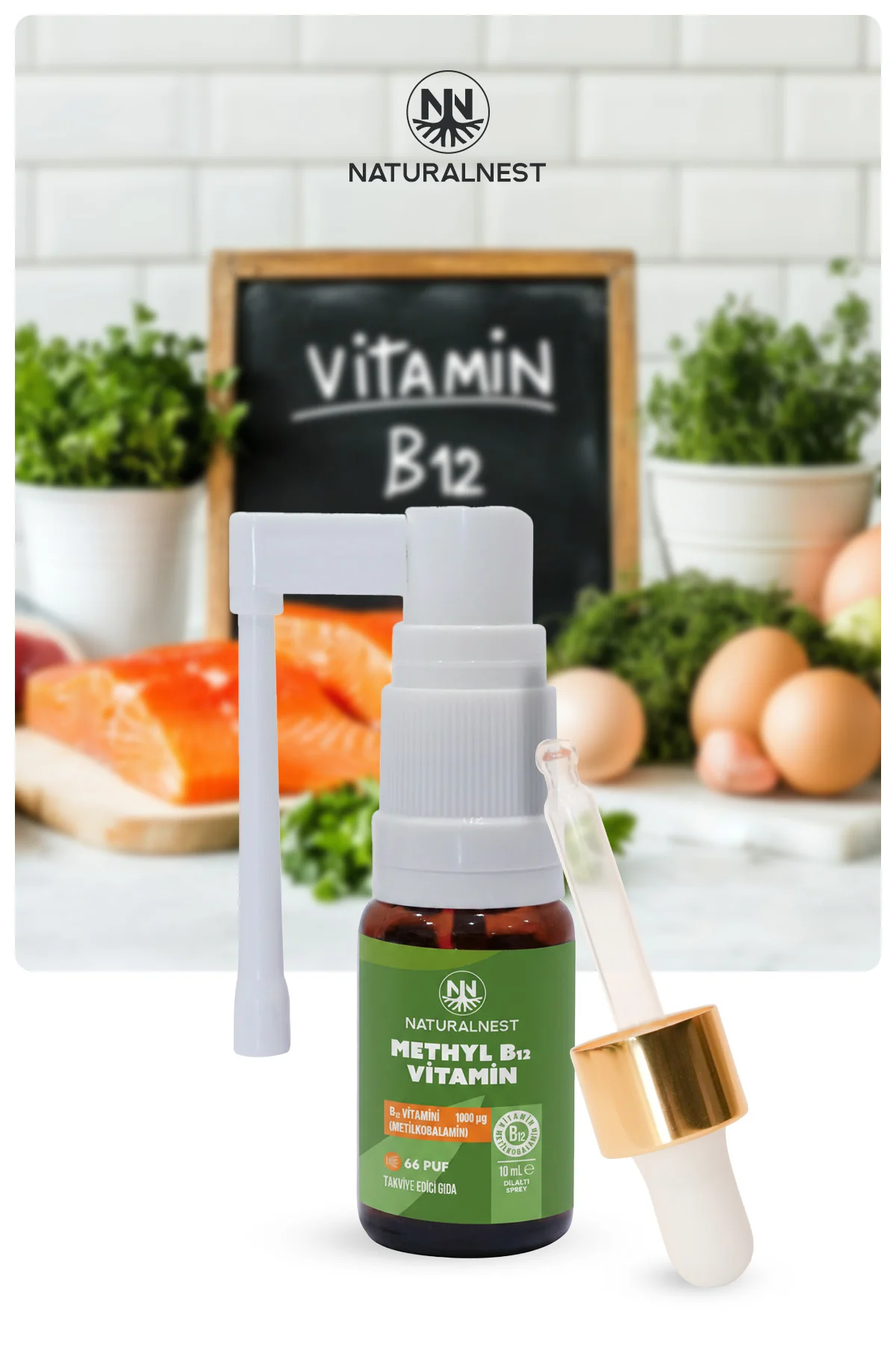 B12 Dilaltı Sprey 1000 mcg 10 ml 66 Puf