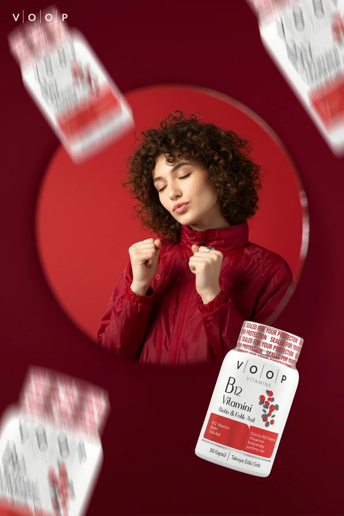 B12 Vitamini - Biotin&Folik Asit Cilt, Saç, Tırnak ve Beyin Sağlığı Destekleyici 30 Bitkisel Kapsül.