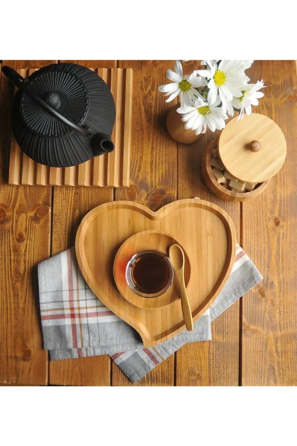 B2313 Amor - Kalp Tepsi Küçük Kahvaltılık Çerez Sunum Tepsisi (ÇE