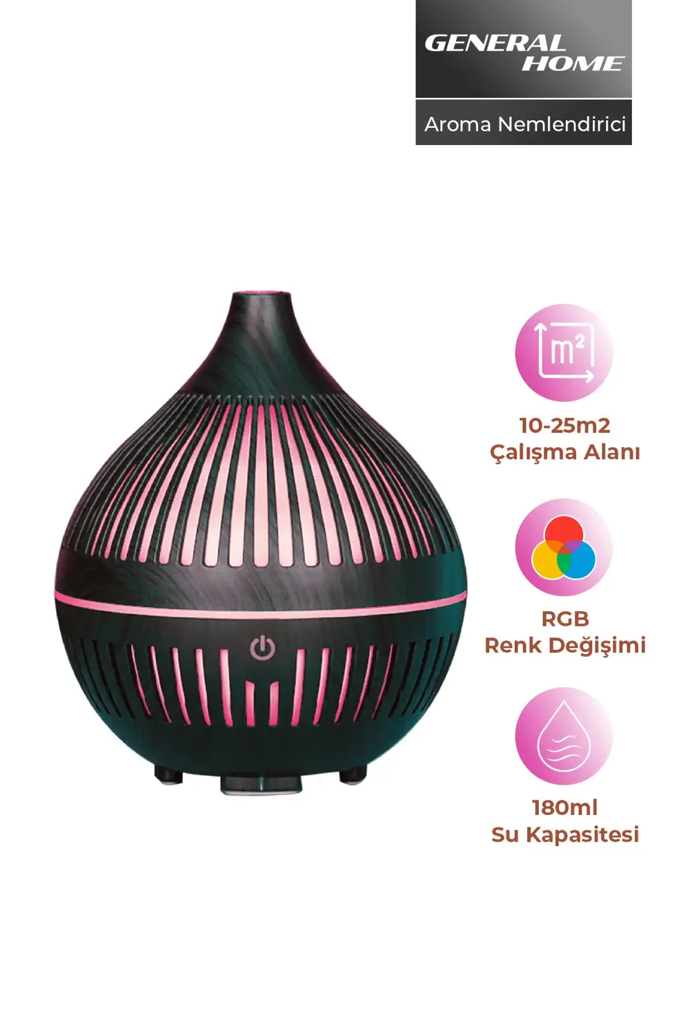 B34 180ML Aroma Terapi Ultrasonik Nemlendirici | LED Işıklı Sessi