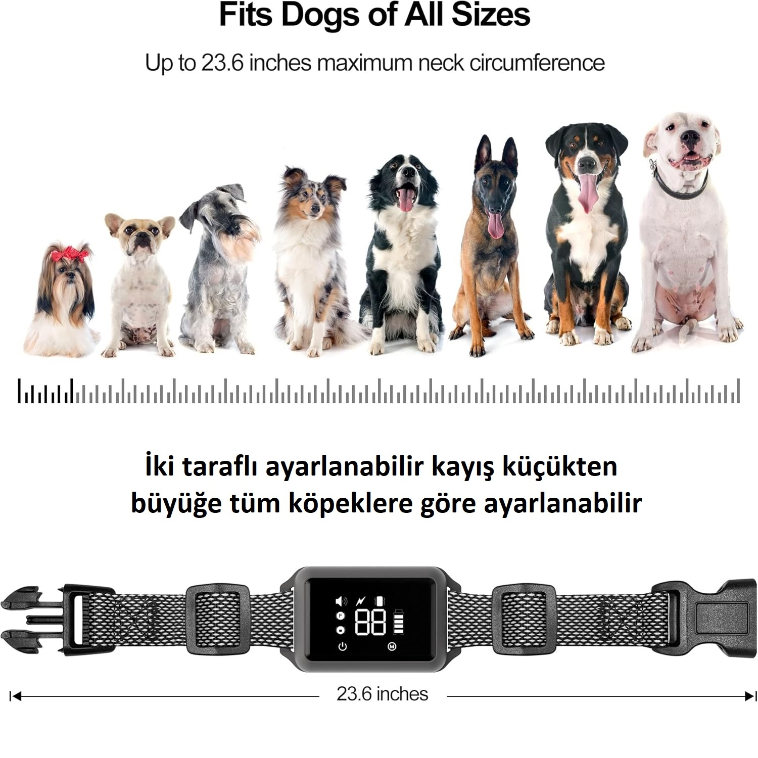 B800c Köpek Havlama tasması Havlama önleyici eğitim tasması