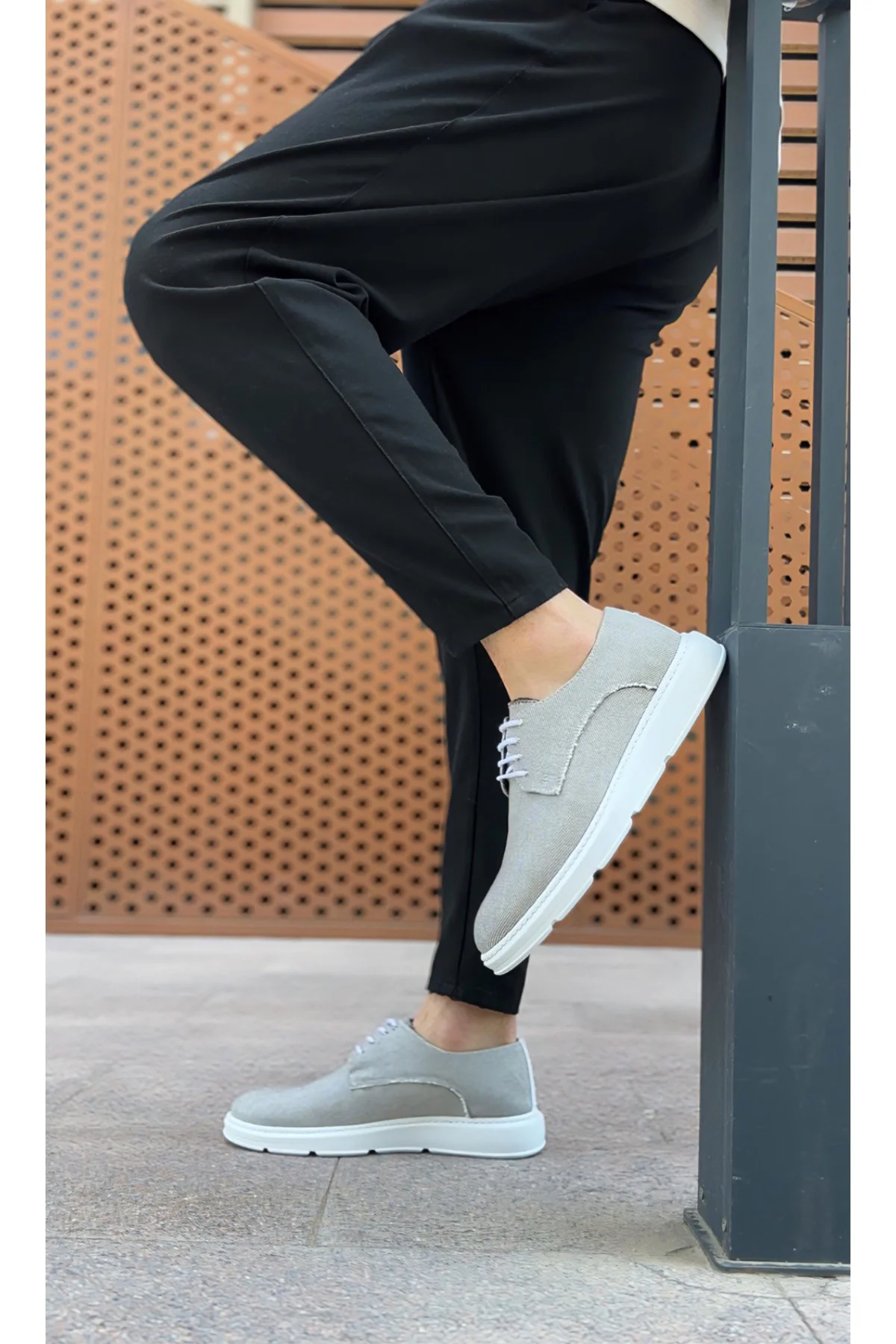 BA0003 Bağcıklı Klasik Spor Gri Renk Keten Yüksek Taban Casual Erkek Ayakkabı Fiyatı, Yorumları ve Özellikleri