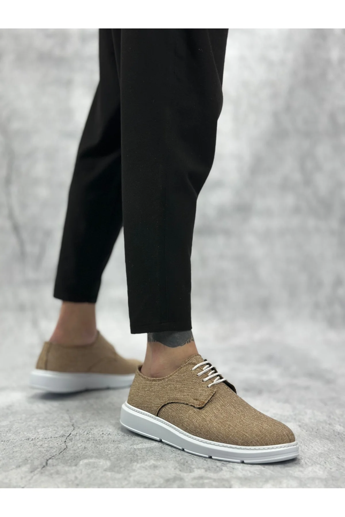 BA0003 Bağcıklı Klasik Spor Keten Hardal Beyaz Taban Casual Erkek Ayakkabı Fiyatı, Yorumları ve Özellikleri