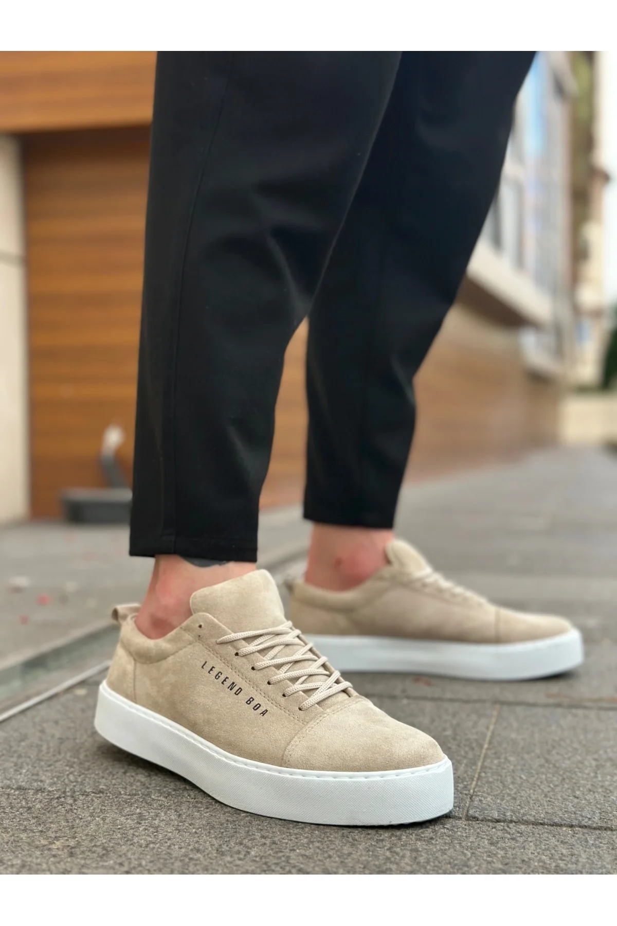 BA0104 Bağcıklı Krem Süet Beyaz Taban Spor Klasik Erkek Ayakkabı BA0104 Bağcıklı Krem Süet Beyaz Taban Spor Klasik Erkek Ayakkabı