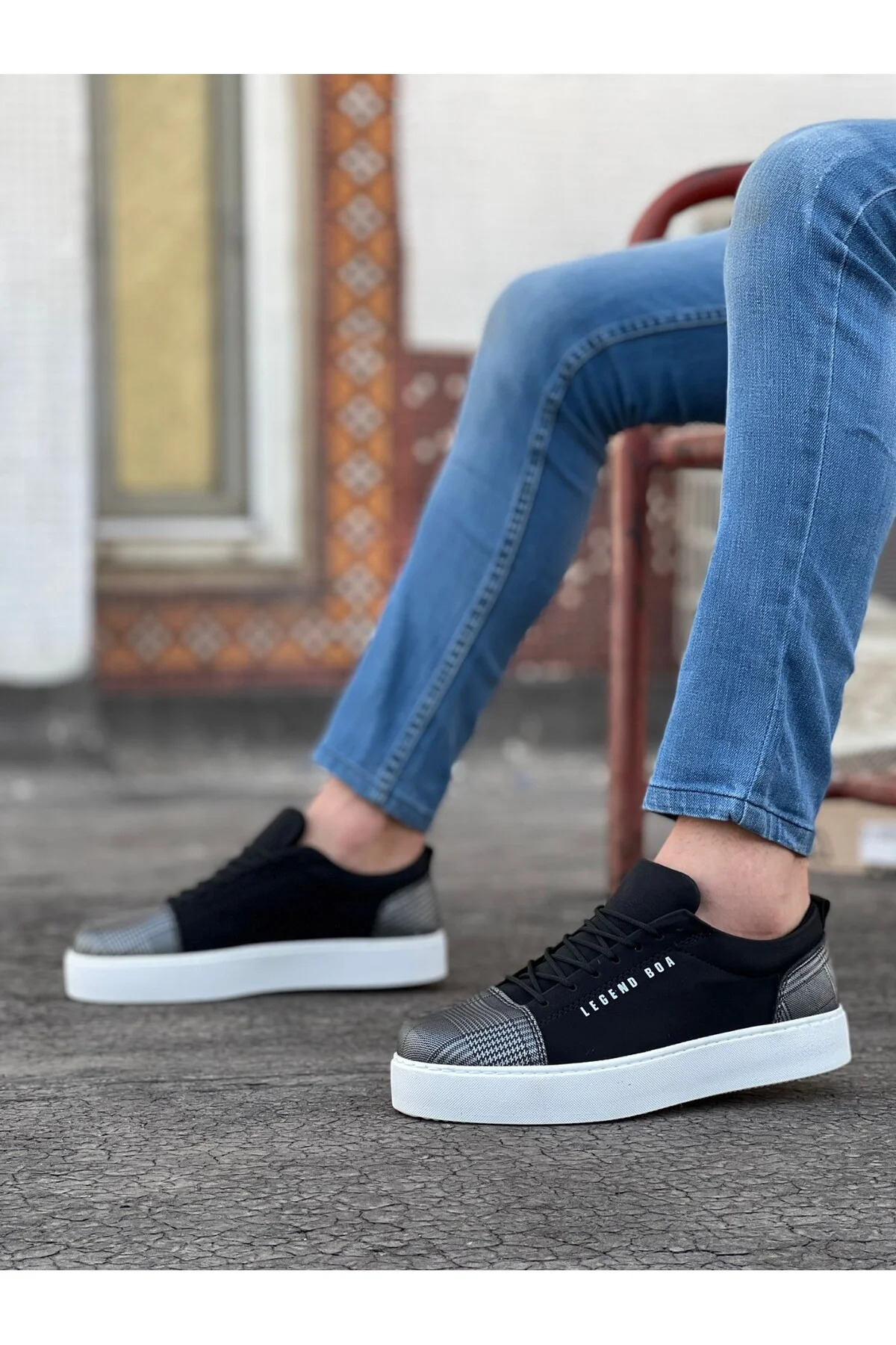BA0104 Bağcıklı Siyah Ekose Süet Beyaz Taban Spor Klasik Erkek Ayakkabı Fiyatı, Yorumları ve Özellikleri